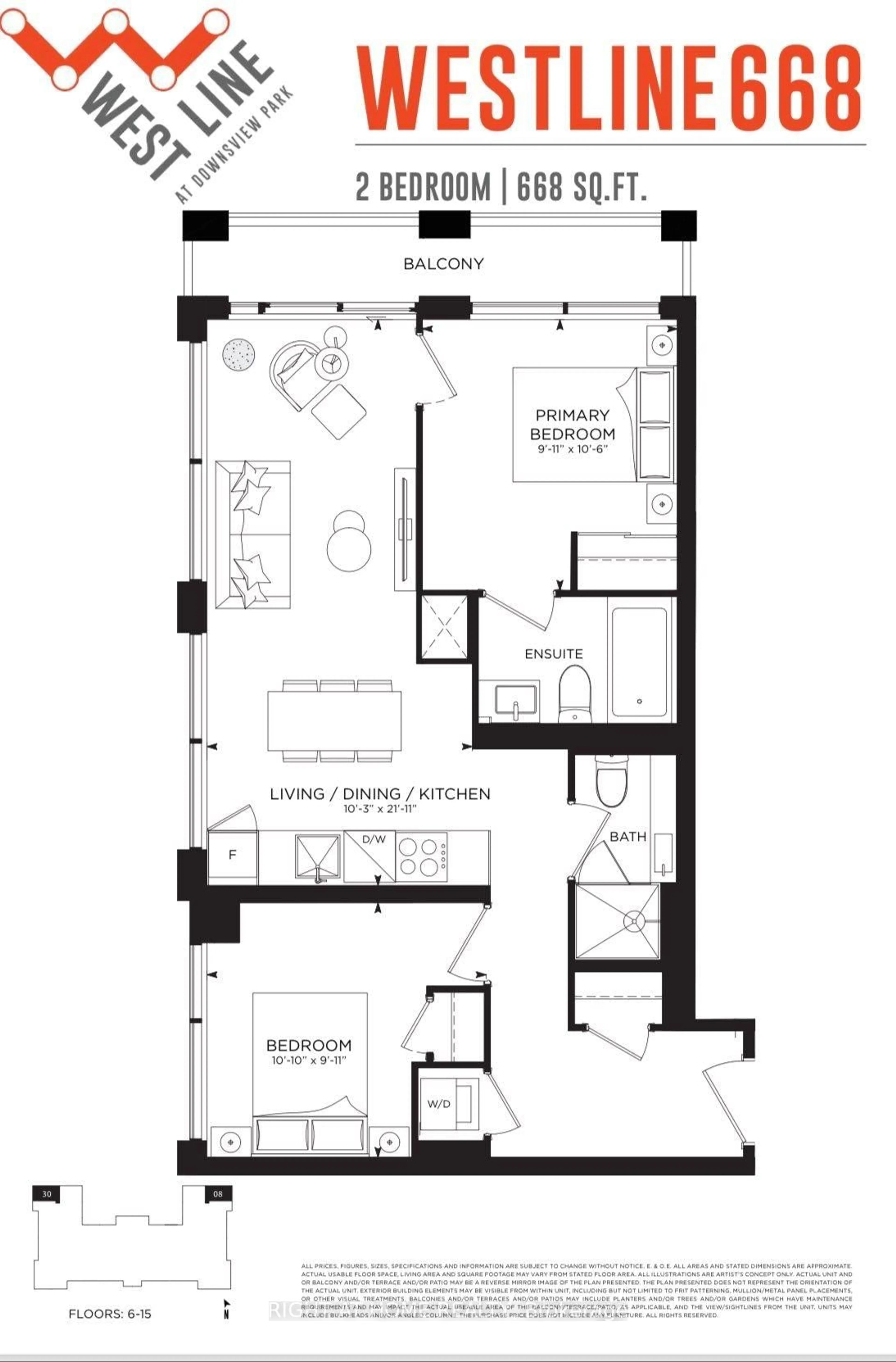 Floor plan for 1100 Sheppard Ave #908, Toronto Ontario M3J 0H1