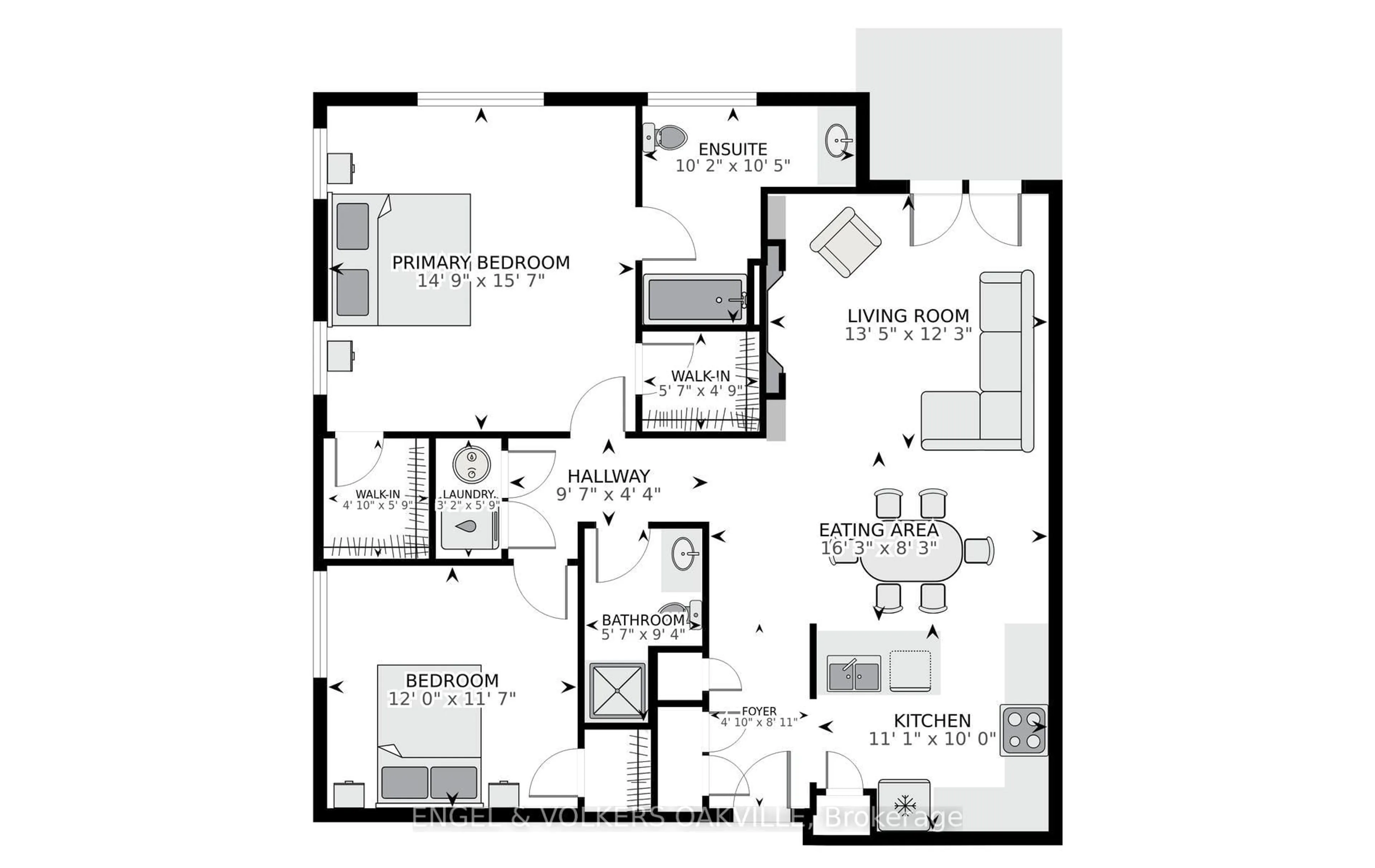 Floor plan for 391 Plains Rd #404, Burlington Ontario L7T 4M2