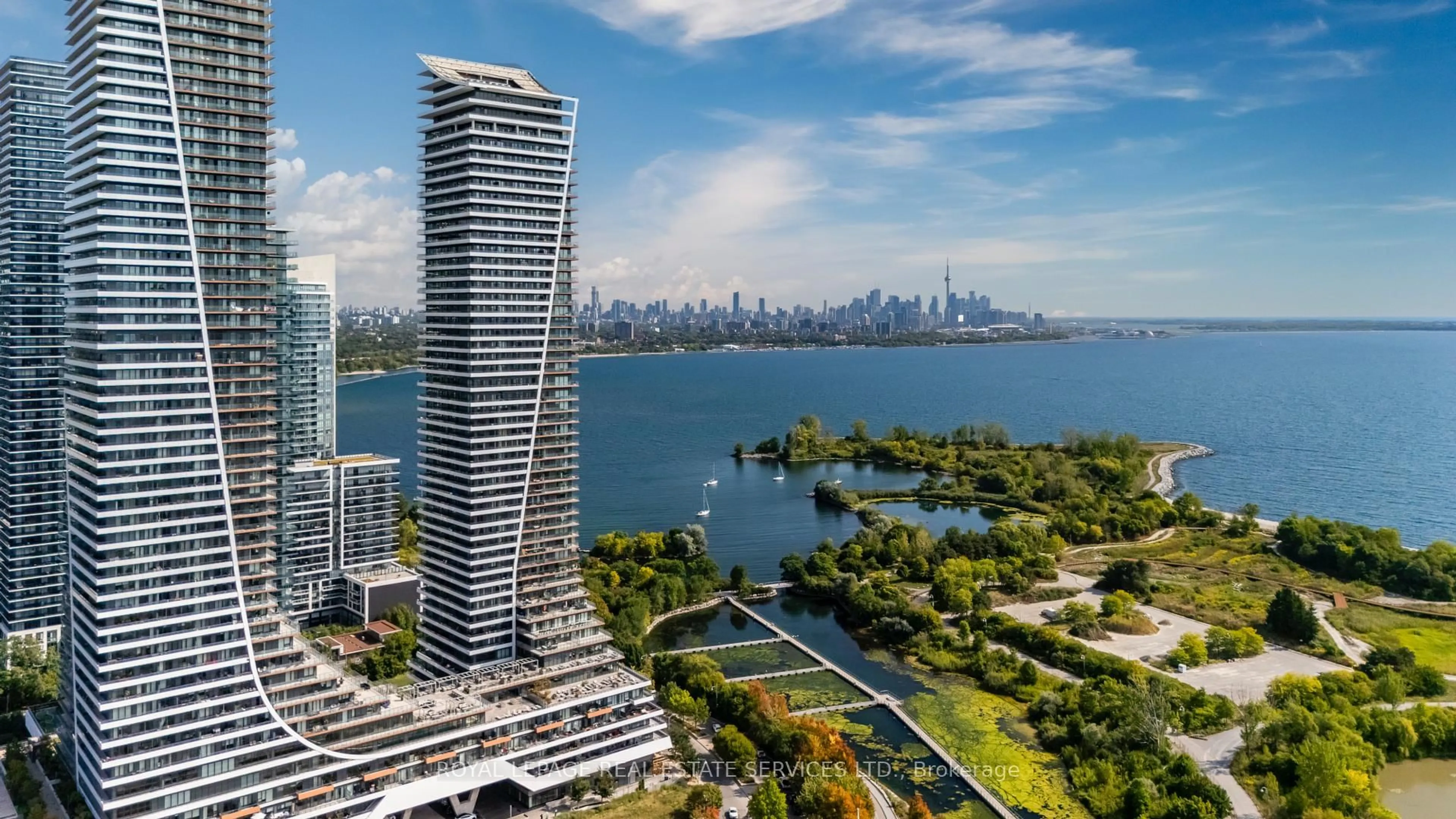 A pic from outside/outdoor area/front of a property/back of a property/a pic from drone, water/lake/river/ocean view for 30 Shore Breeze Dr #2019, Toronto Ontario M8V 0J1