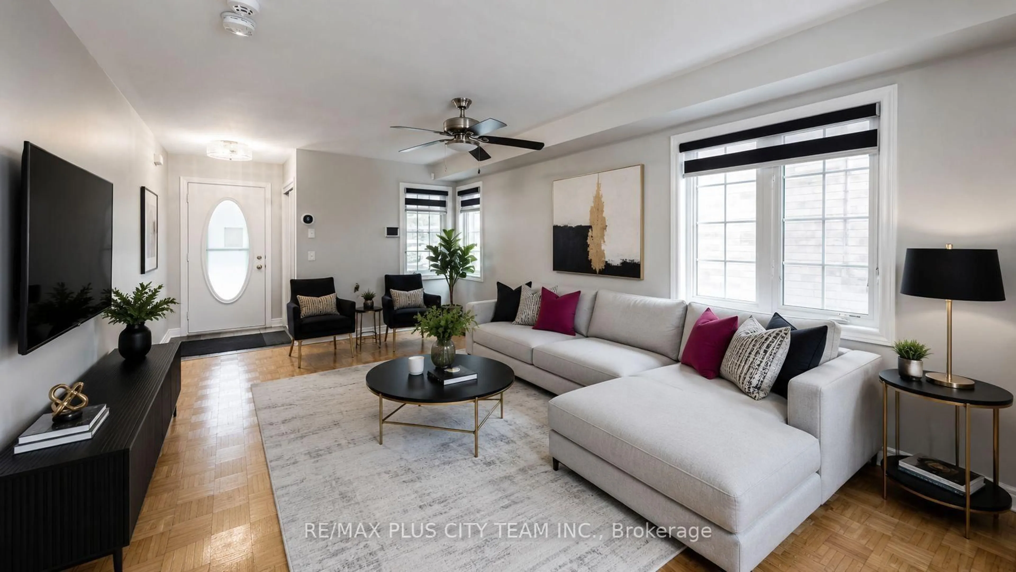 Living room with furniture, unknown for 4 Slessor Lane, Brampton Ontario L6P 1M3