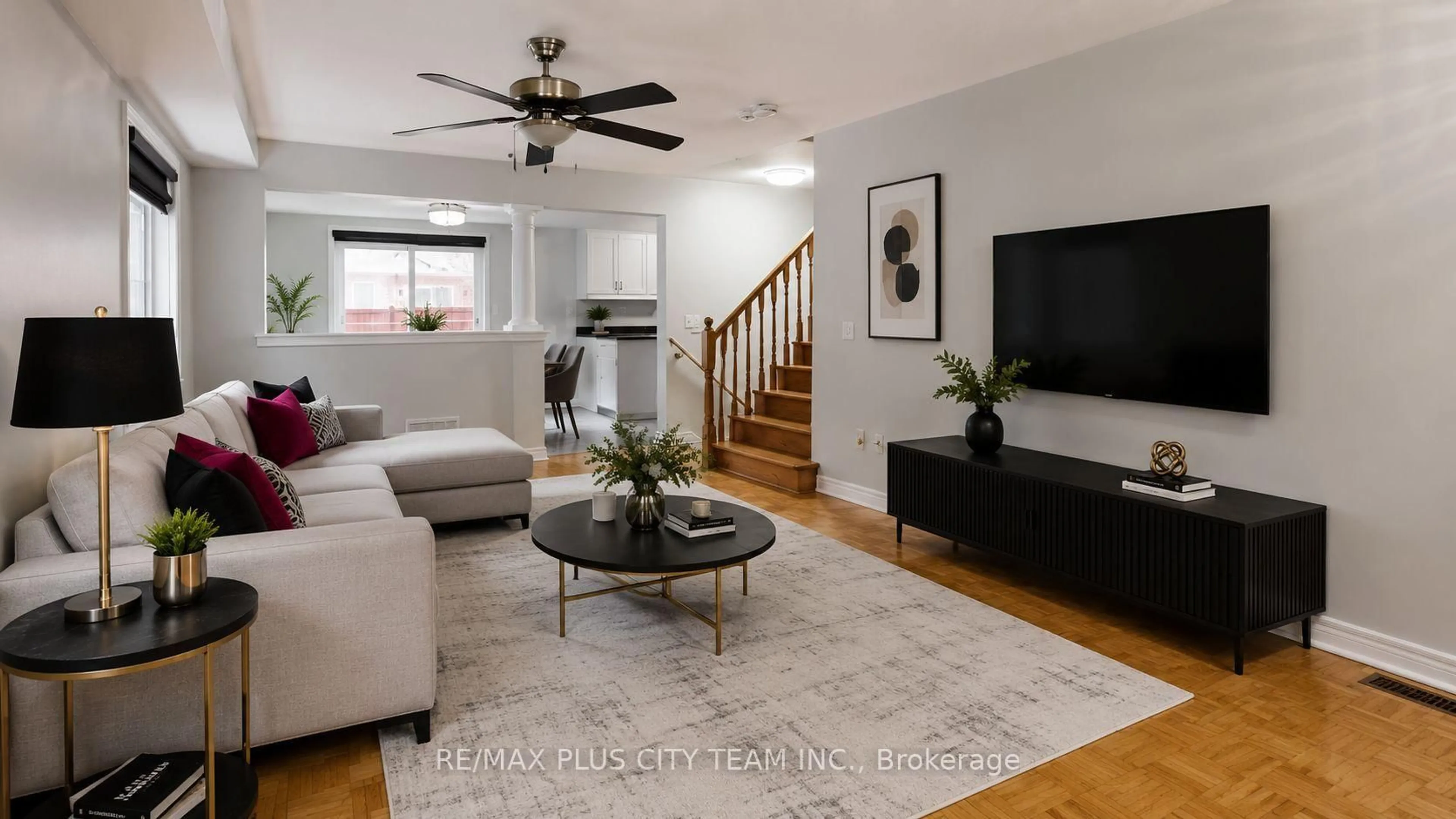Living room with furniture, unknown for 4 Slessor Lane, Brampton Ontario L6P 1M3