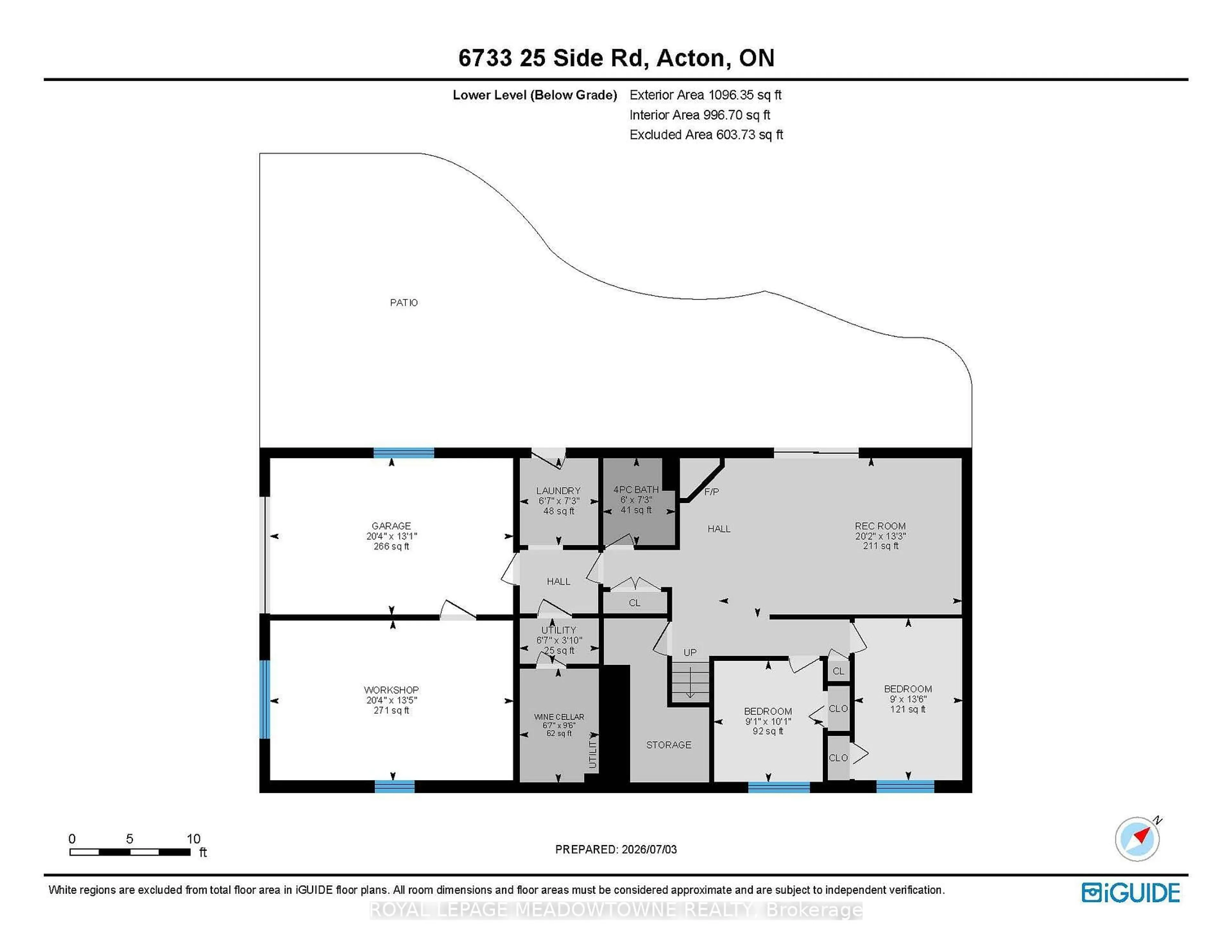 Floor plan for 6733 25 Sdrd, Halton Hills Ontario L7J 2L7