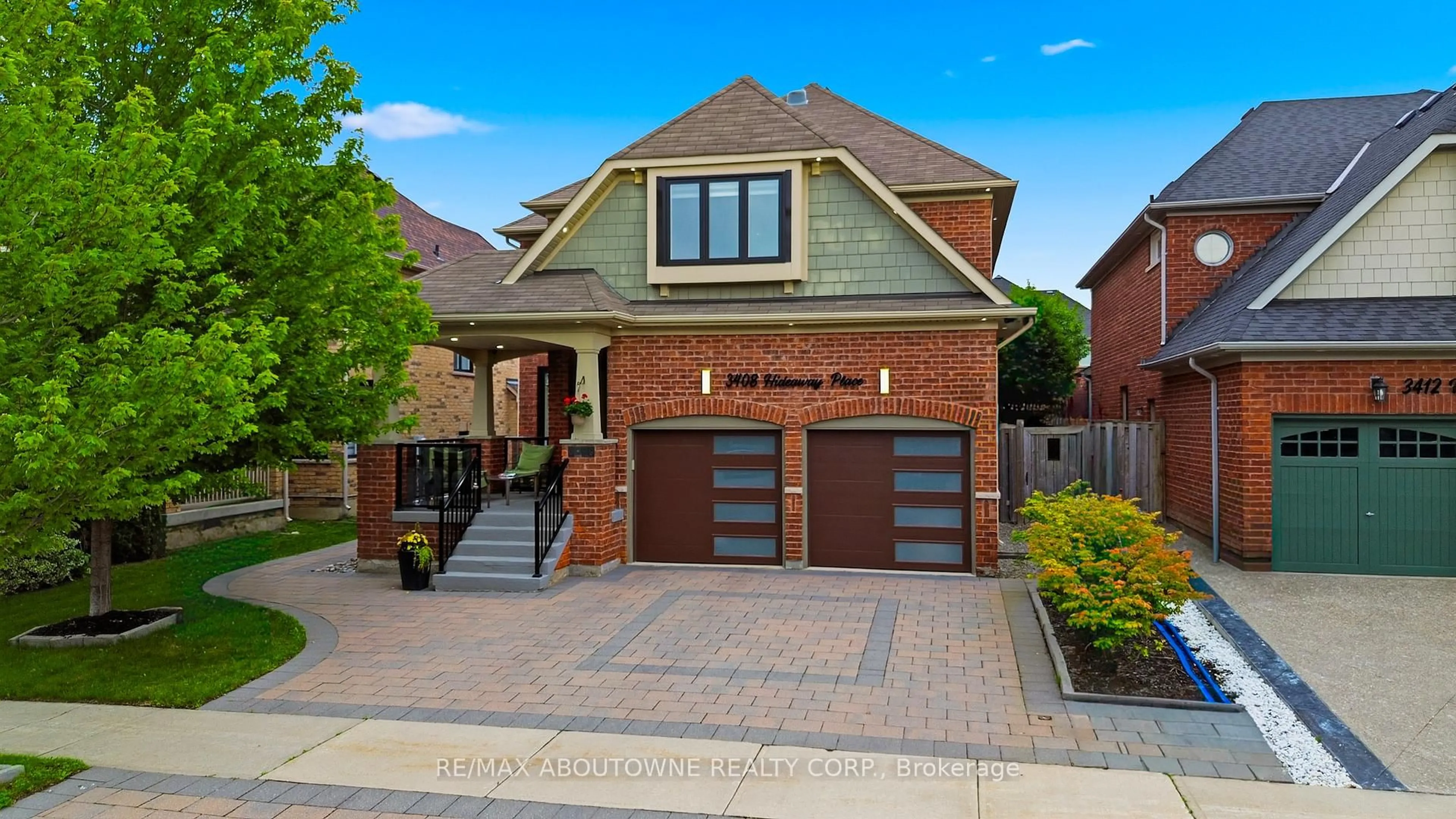 Home with brick exterior material, street for 3408 Hideaway Pl, Mississauga Ontario L5M 0A7