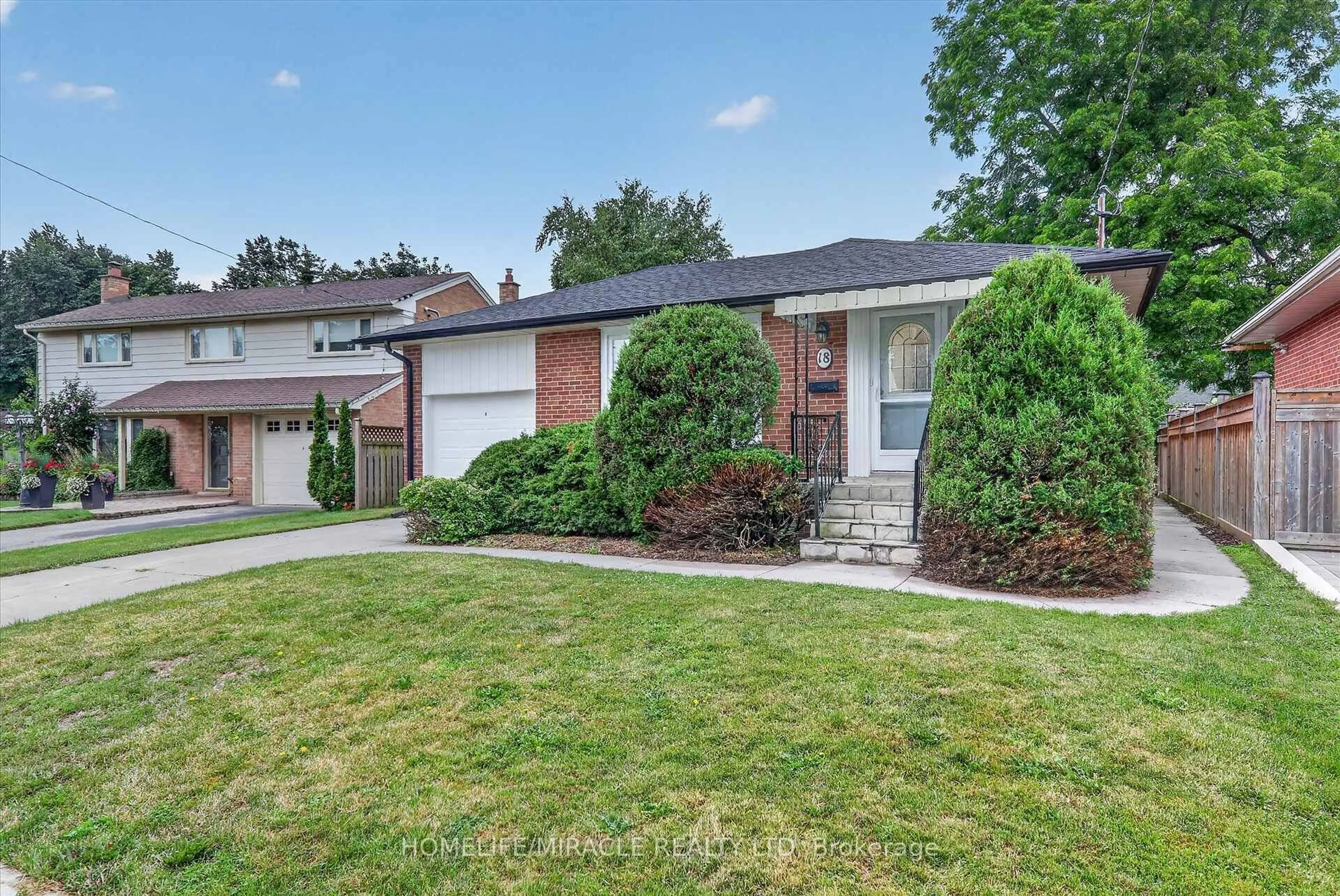 Home with brick exterior material, street for 18 Elderfield Cres, Toronto Ontario M9C 3K7