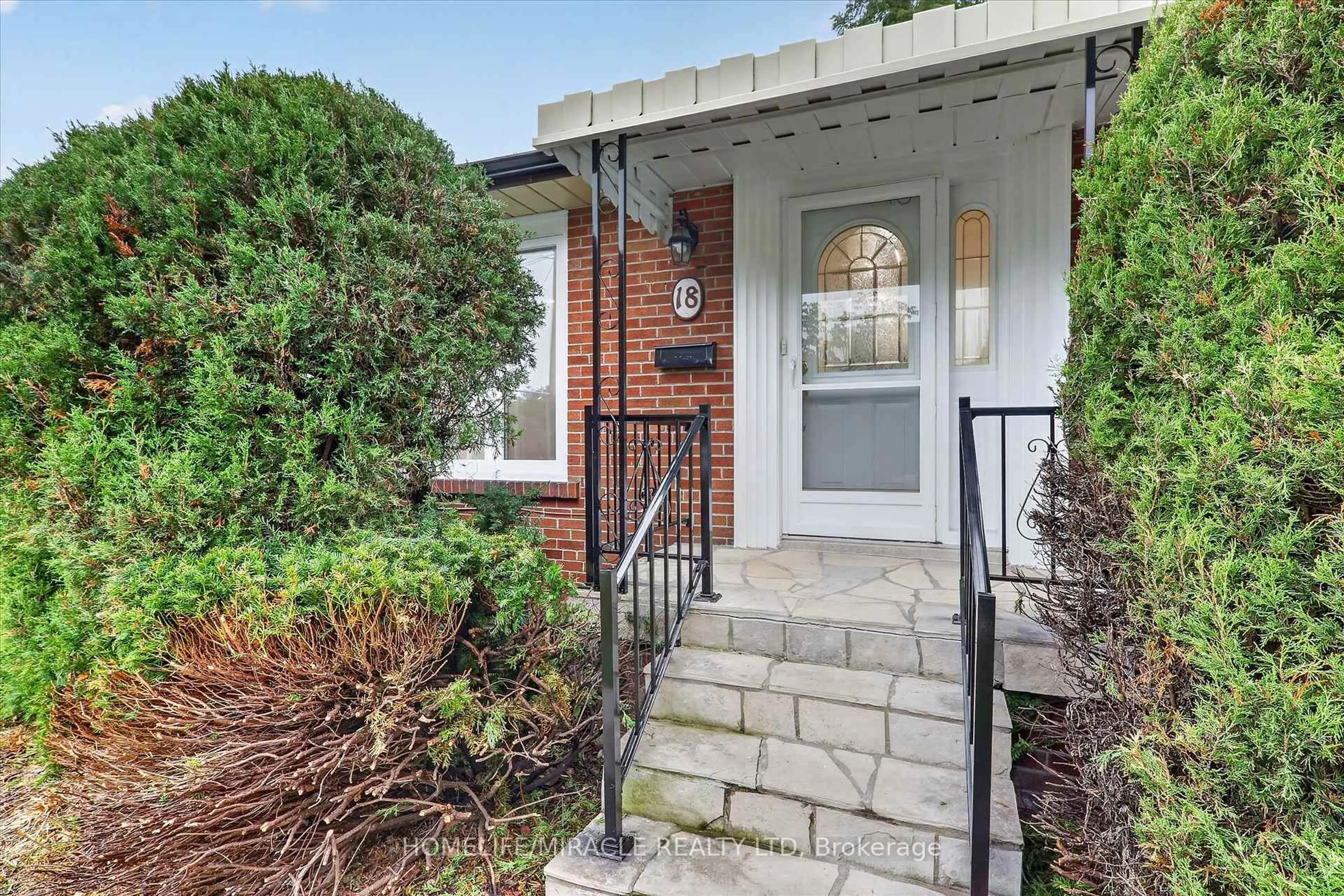 Home with brick exterior material, street for 18 Elderfield Cres, Toronto Ontario M9C 3K7