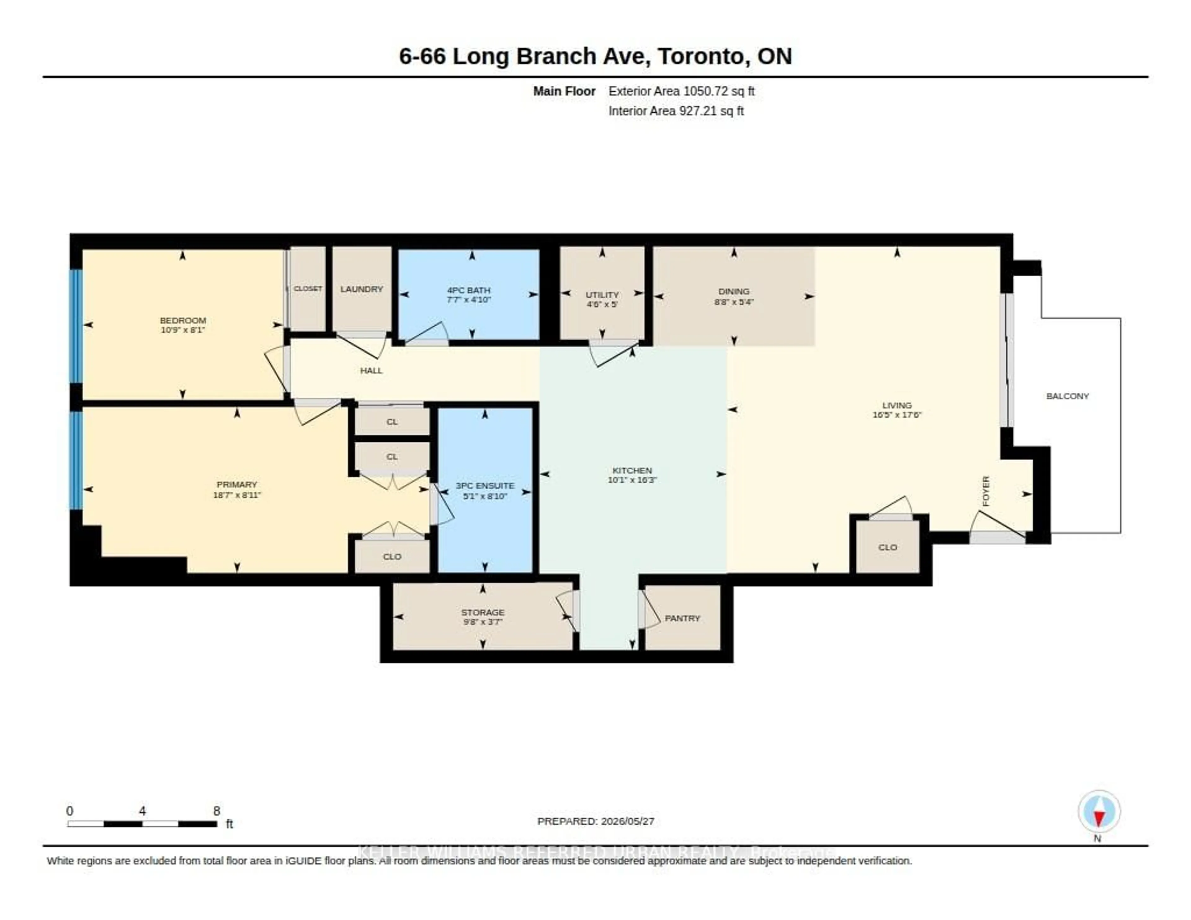 Floor plan for 66 Long Branch Ave #6, Toronto Ontario M8W 3J4