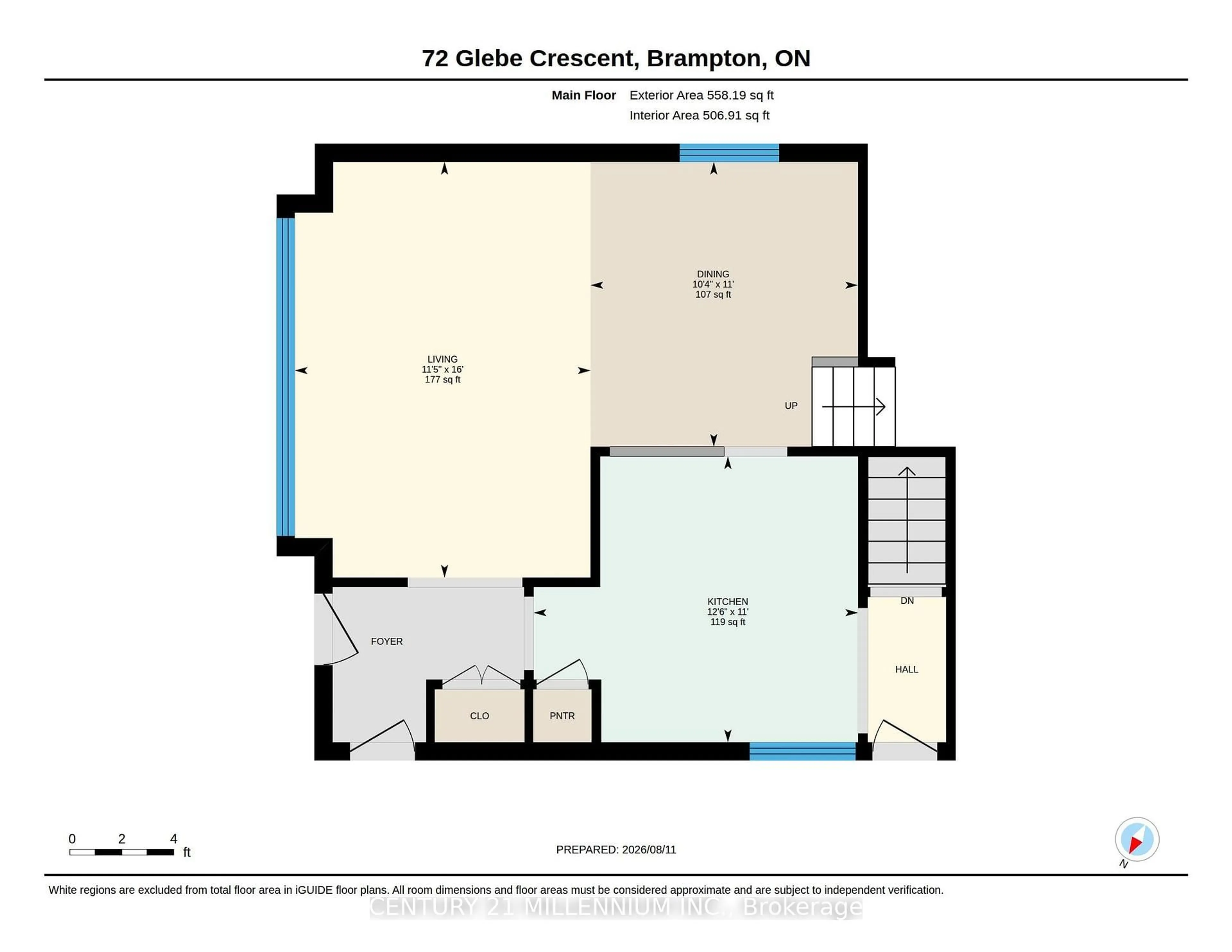 Floor plan for 72 Glebe Cres, Brampton Ontario L6S 1G1