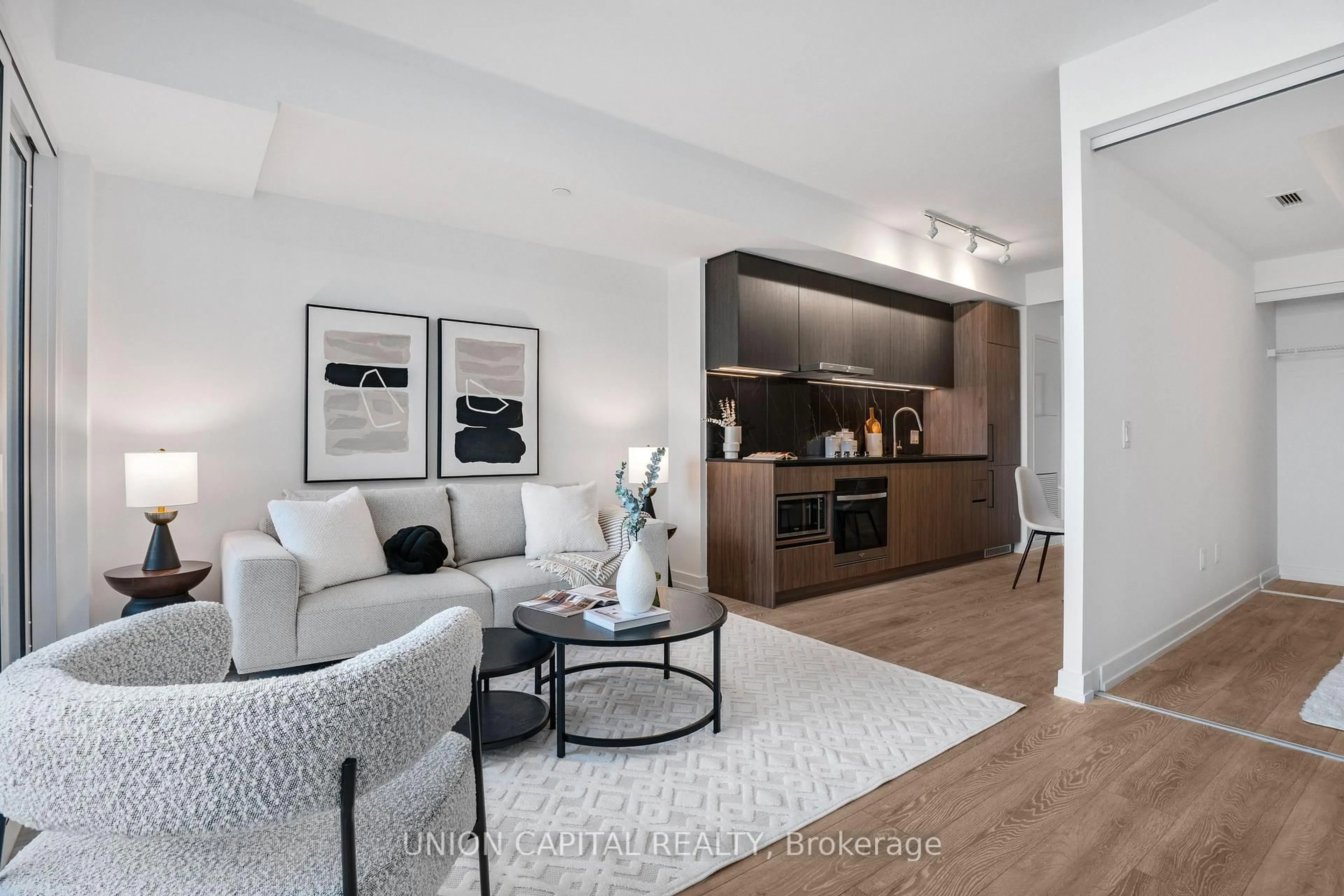Living room with furniture, unknown for 1100 Sheppard Ave #835, Toronto Ontario M3K 0E4