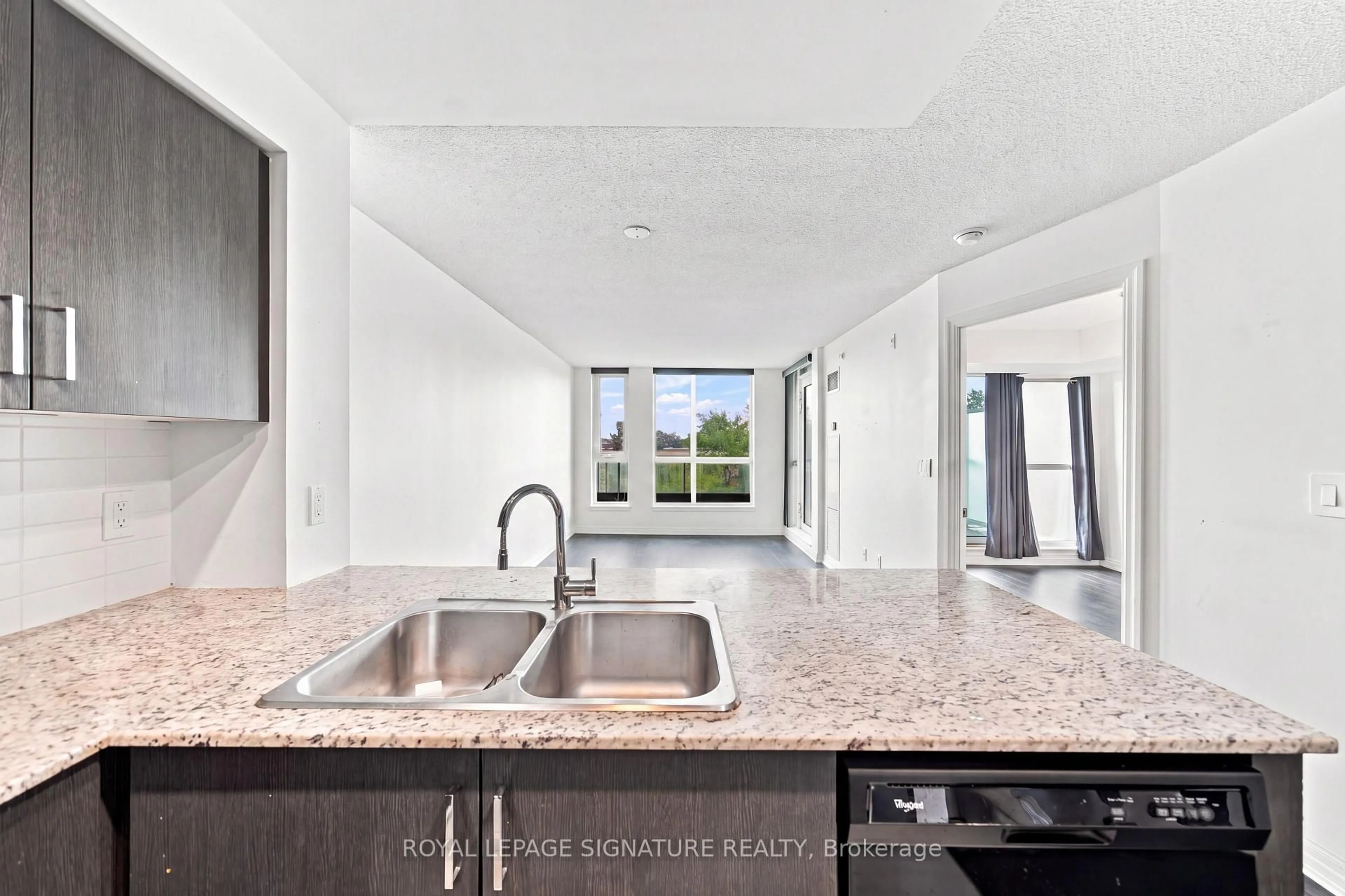 Open concept kitchen, ceramic/tile floor for 80 Esther Lorrie Dr #417, Toronto Ontario M9W 0C6