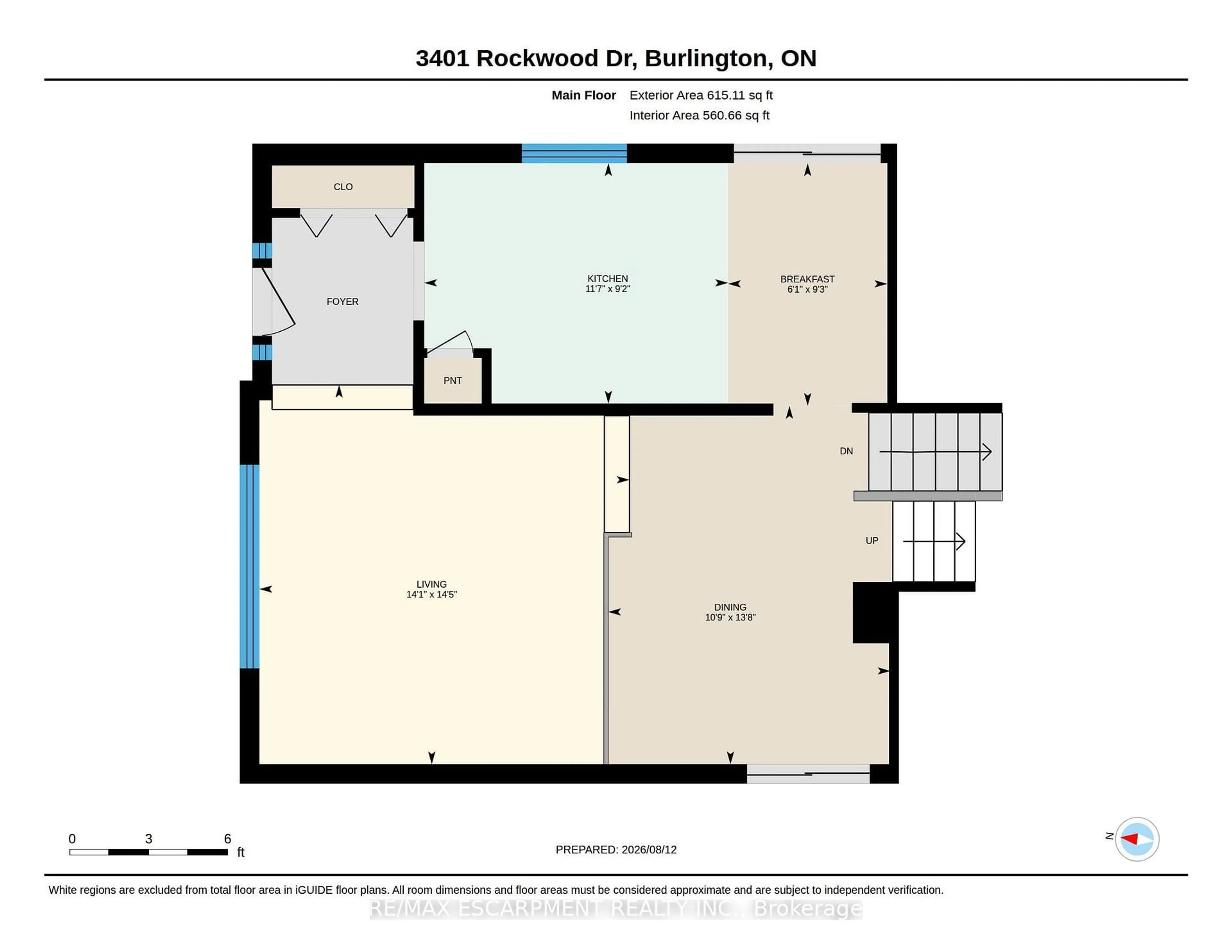 Floor plan for 3401 Rockwood Dr, Burlington Ontario L7N 3H6