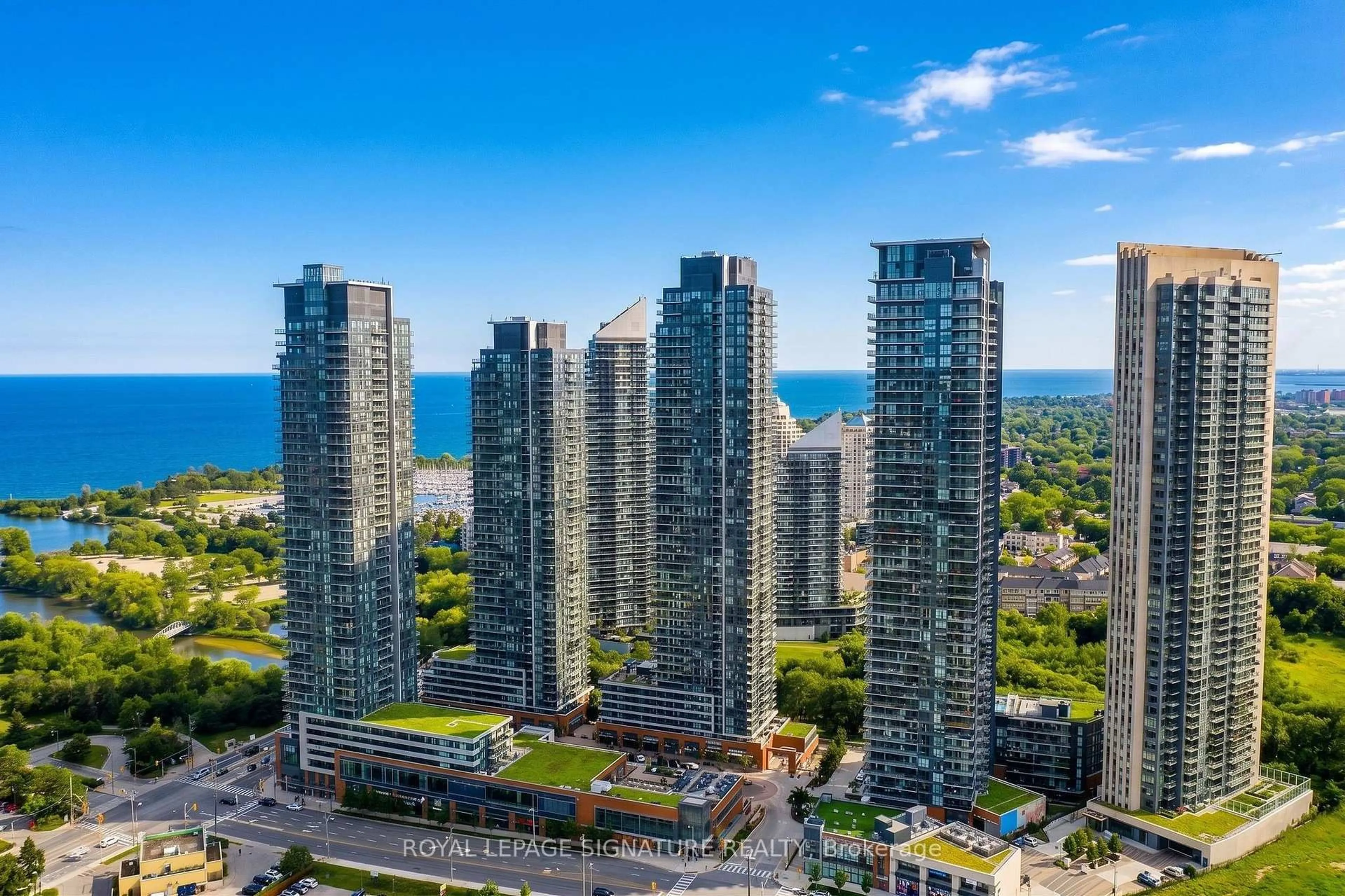 A pic from outside/outdoor area/front of a property/back of a property/a pic from drone, city buildings view from balcony for 2200 Lake Shore Blvd #1503, Toronto Ontario M8V 1A4