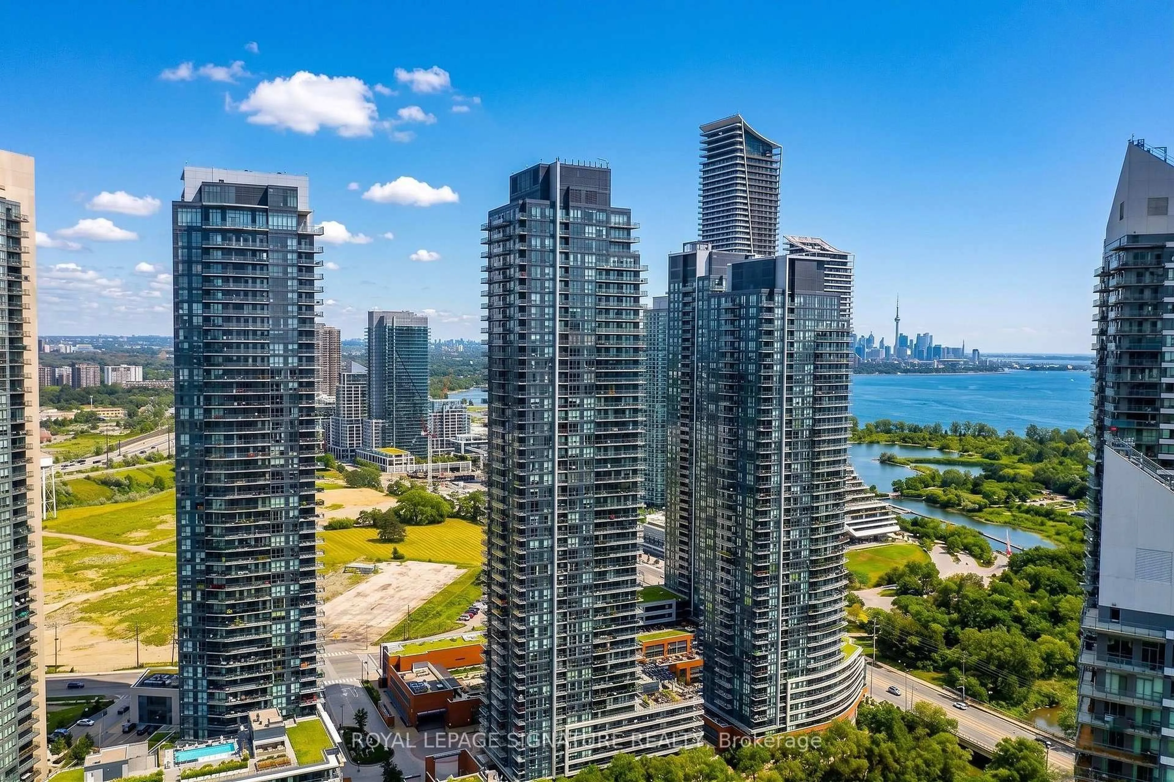 A pic from outside/outdoor area/front of a property/back of a property/a pic from drone, city buildings view from balcony for 2200 Lake Shore Blvd #1503, Toronto Ontario M8V 1A4