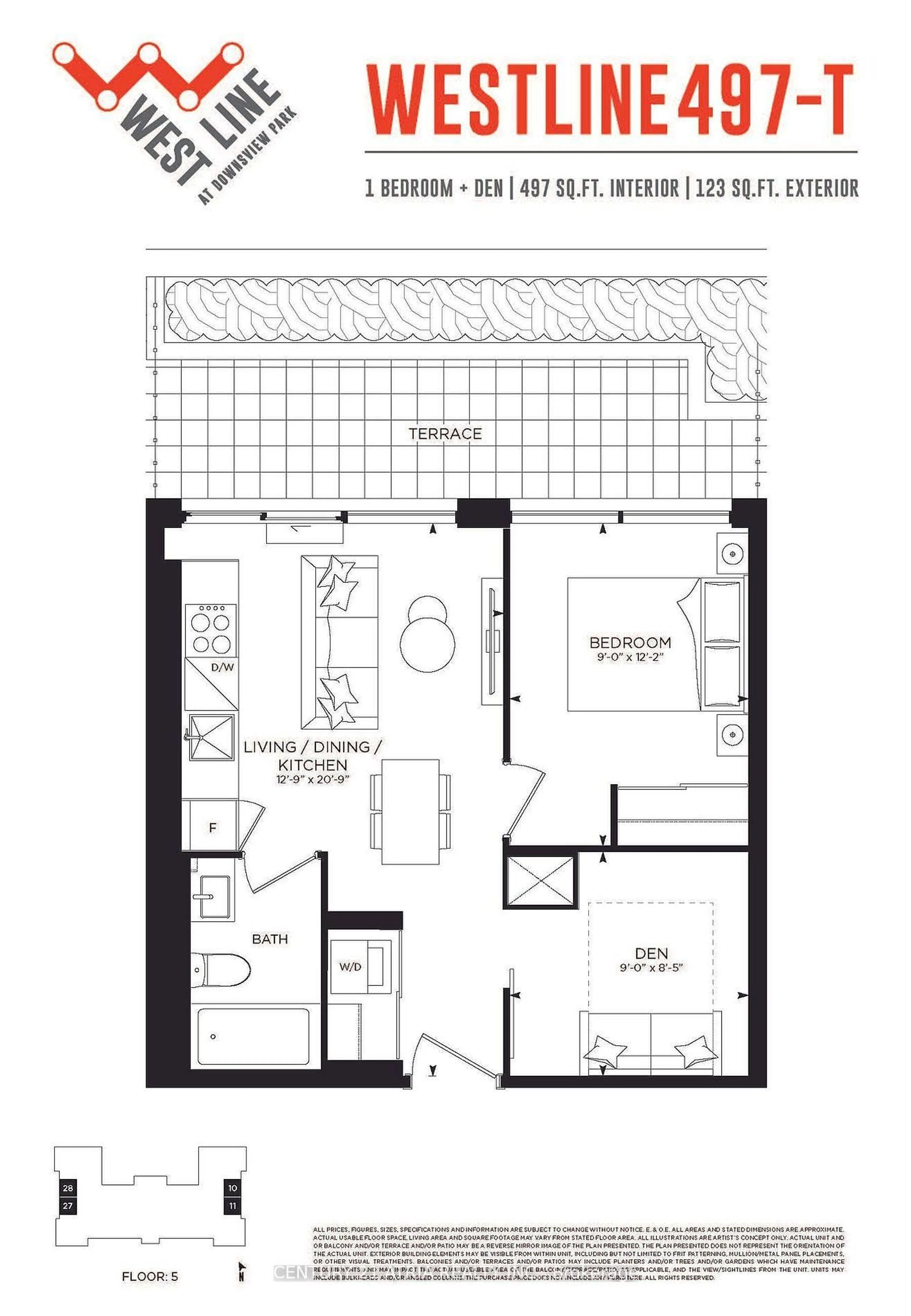 Floor plan for 1100 Sheppard Ave #527, Toronto Ontario M3K 0E4