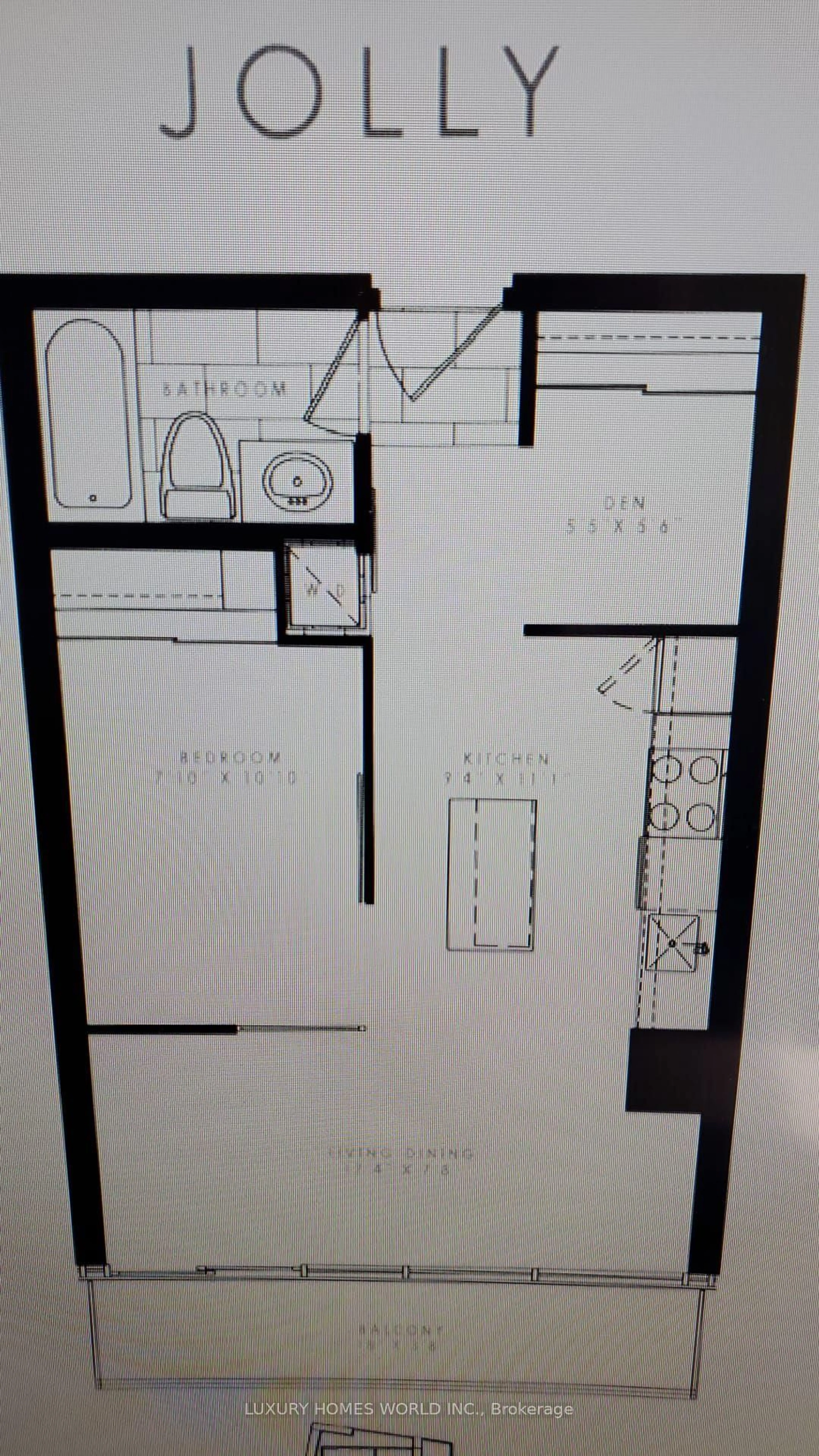 Floor plan for 11 Superior Ave #907, Toronto Ontario M8V 0A7