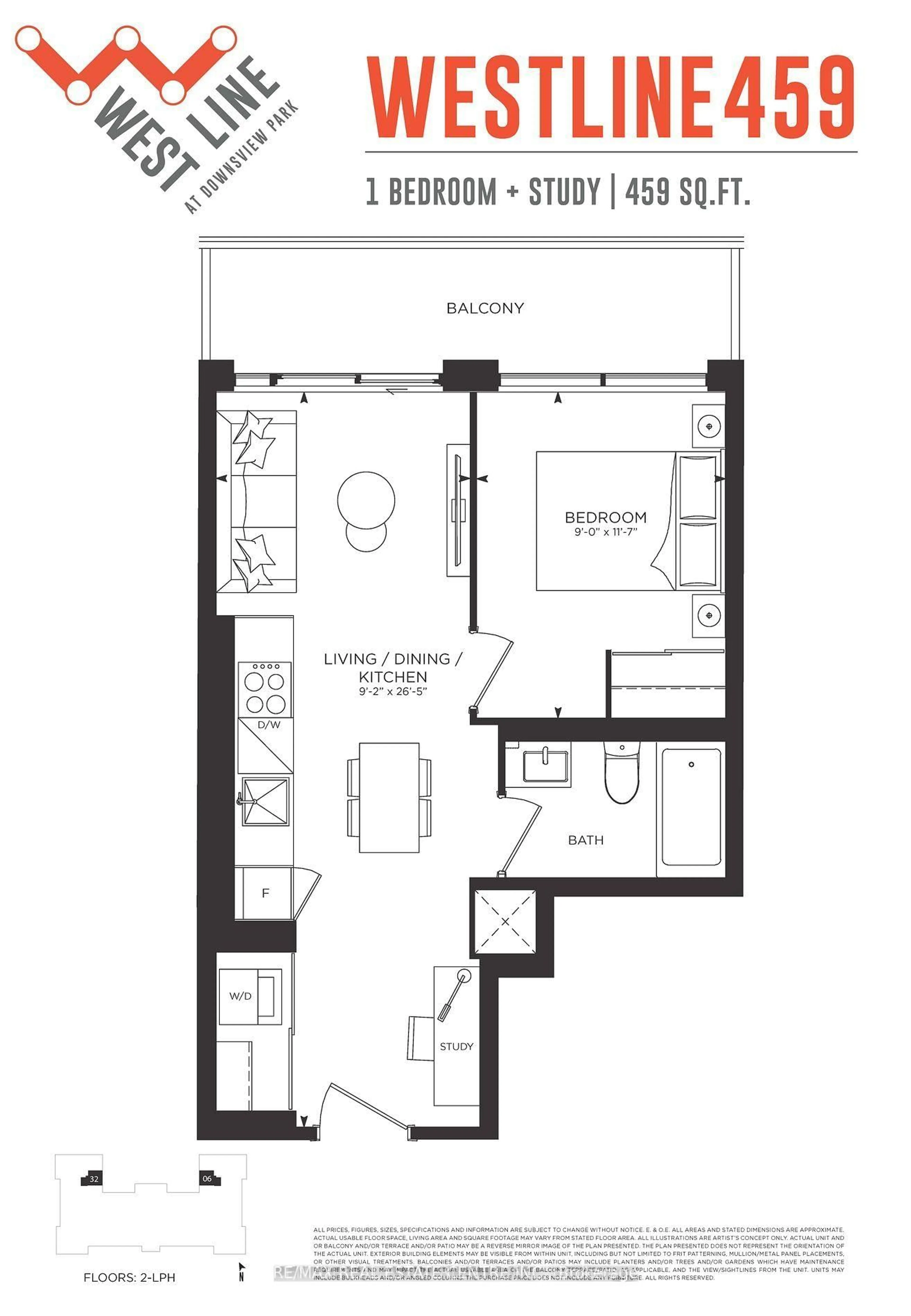 Floor plan for 1100 Sheppard Ave #232, Toronto Ontario M3K 0E4
