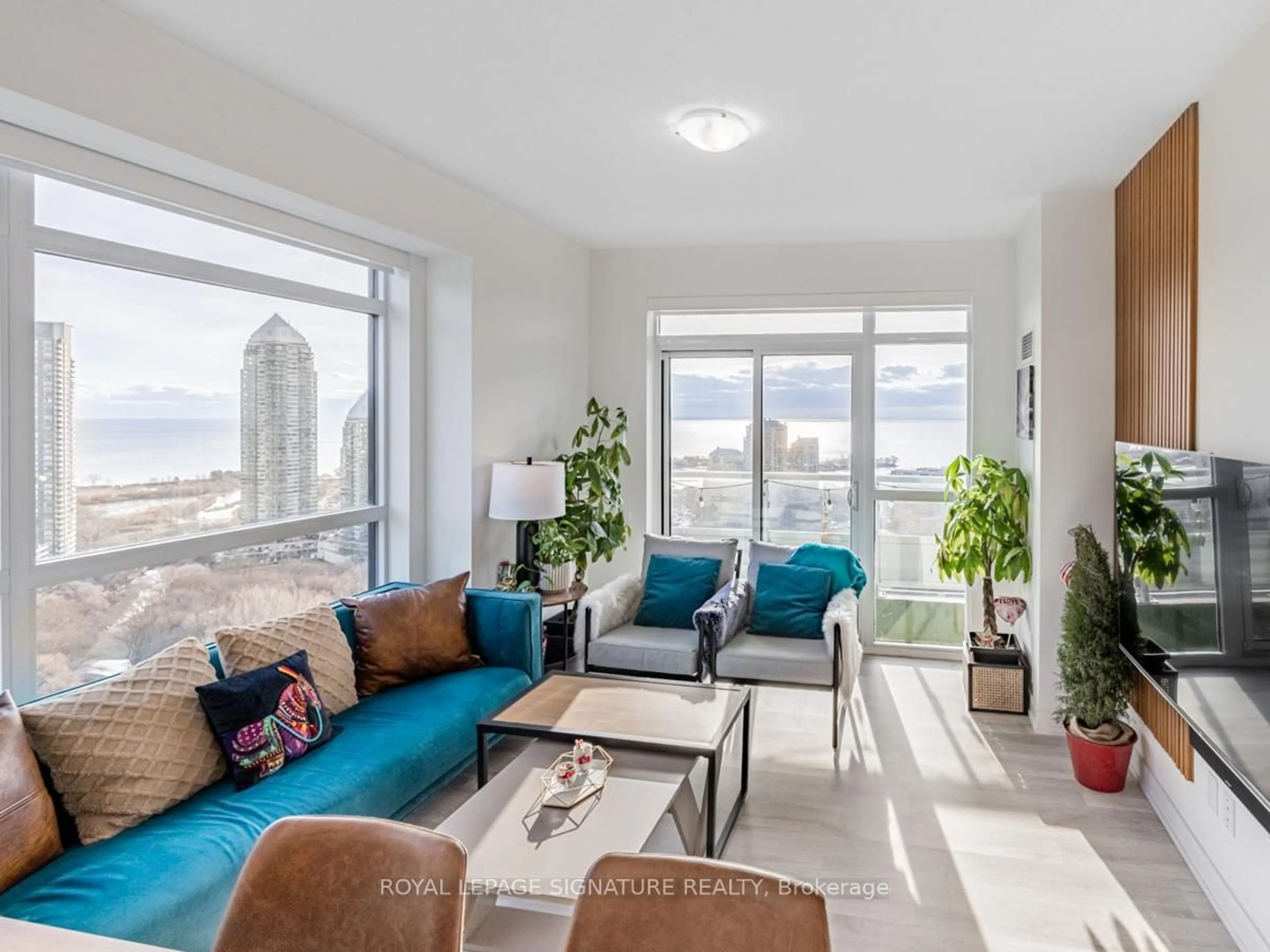 Living room with furniture, unknown for 251 Manitoba St #2704, Toronto Ontario M8Y 0C7