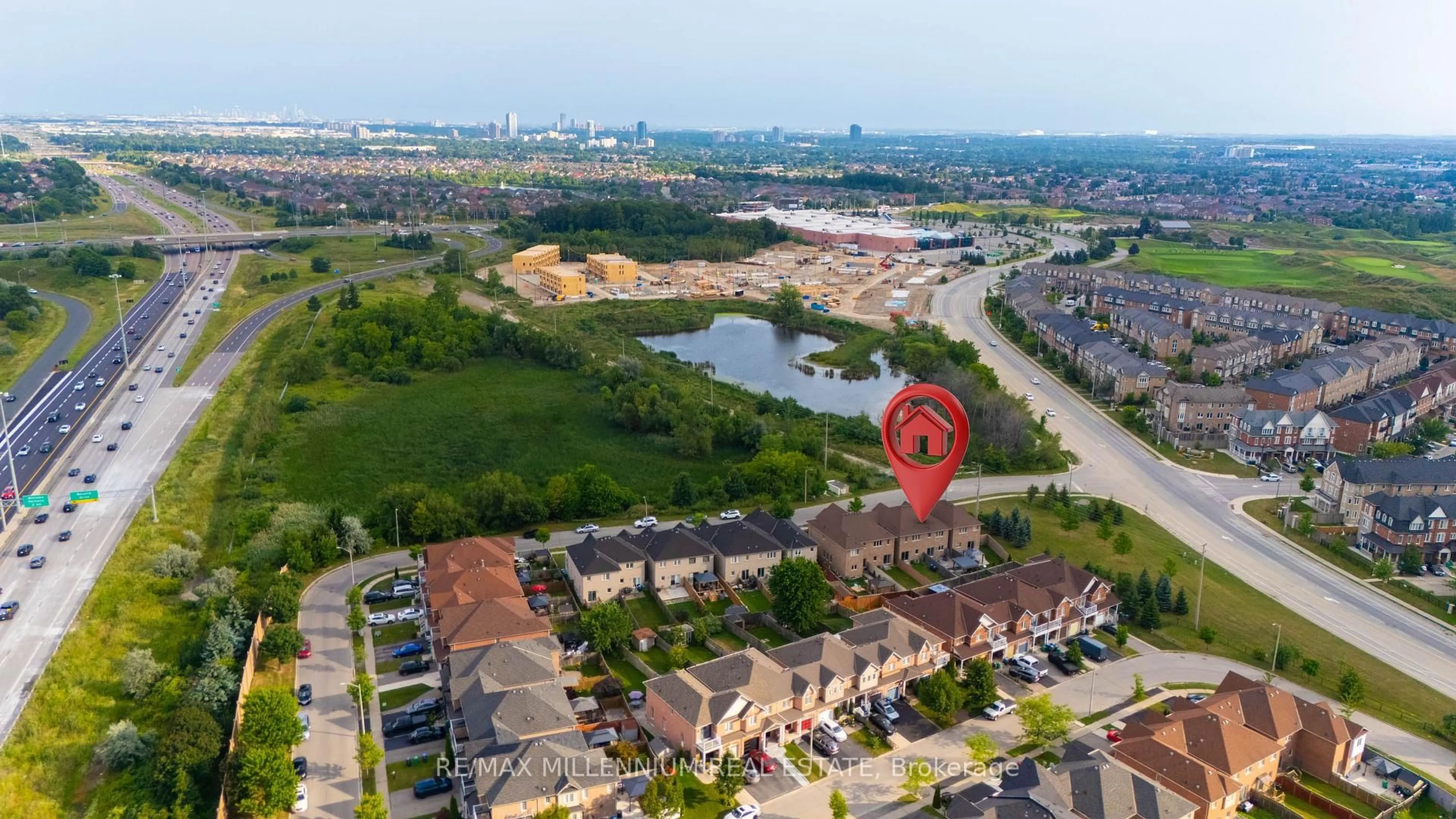 A pic from outside/outdoor area/front of a property/back of a property/a pic from drone, water/lake/river/ocean view for 18 Brussels Ave, Brampton Ontario L6Z 0A5