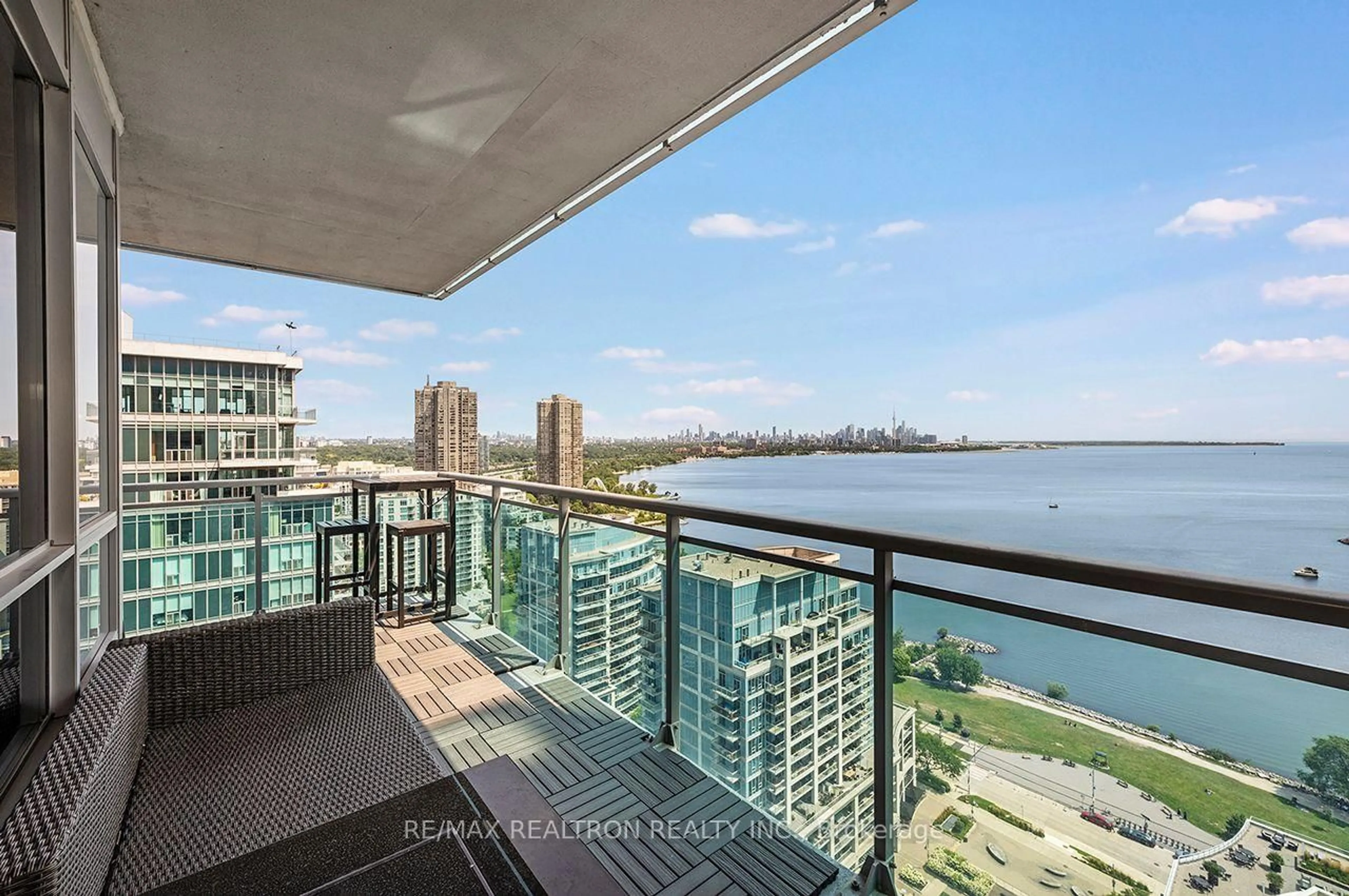 Balcony in the apartment, water/lake/river/ocean view for 16 Brookers Lane #2407, Toronto Ontario M8V 0A5