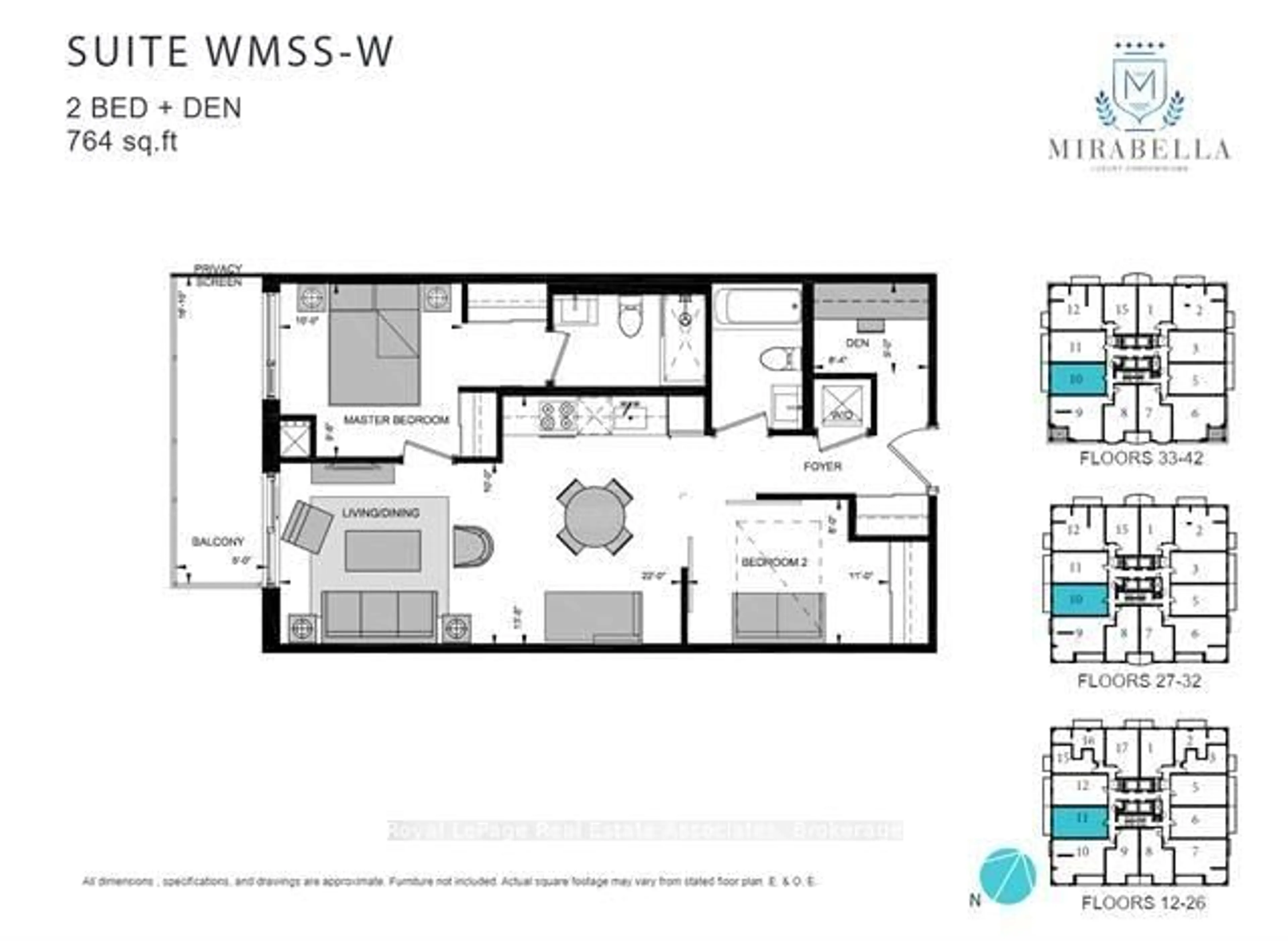 Floor plan for 1926 Lake Shore Blvd #3310, Toronto Ontario M6S 1A1