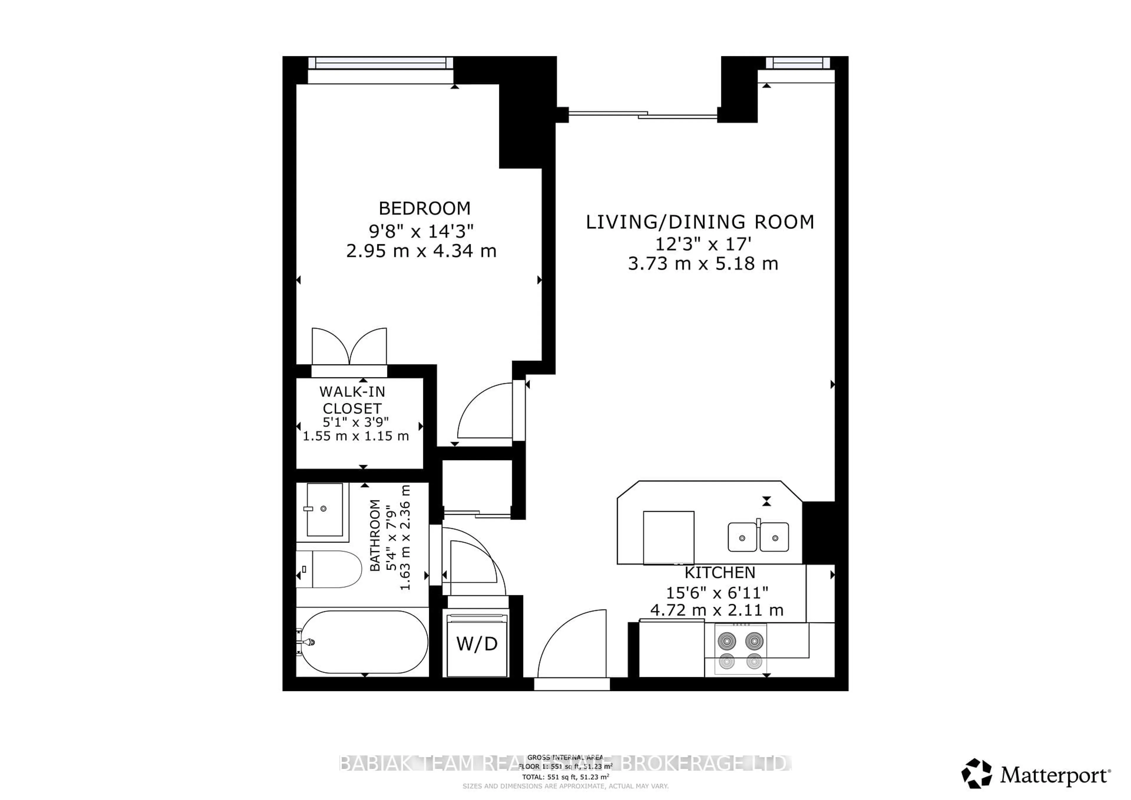 Floor plan for 2495 Dundas Street West St #307, Toronto Ontario M6P 1X4