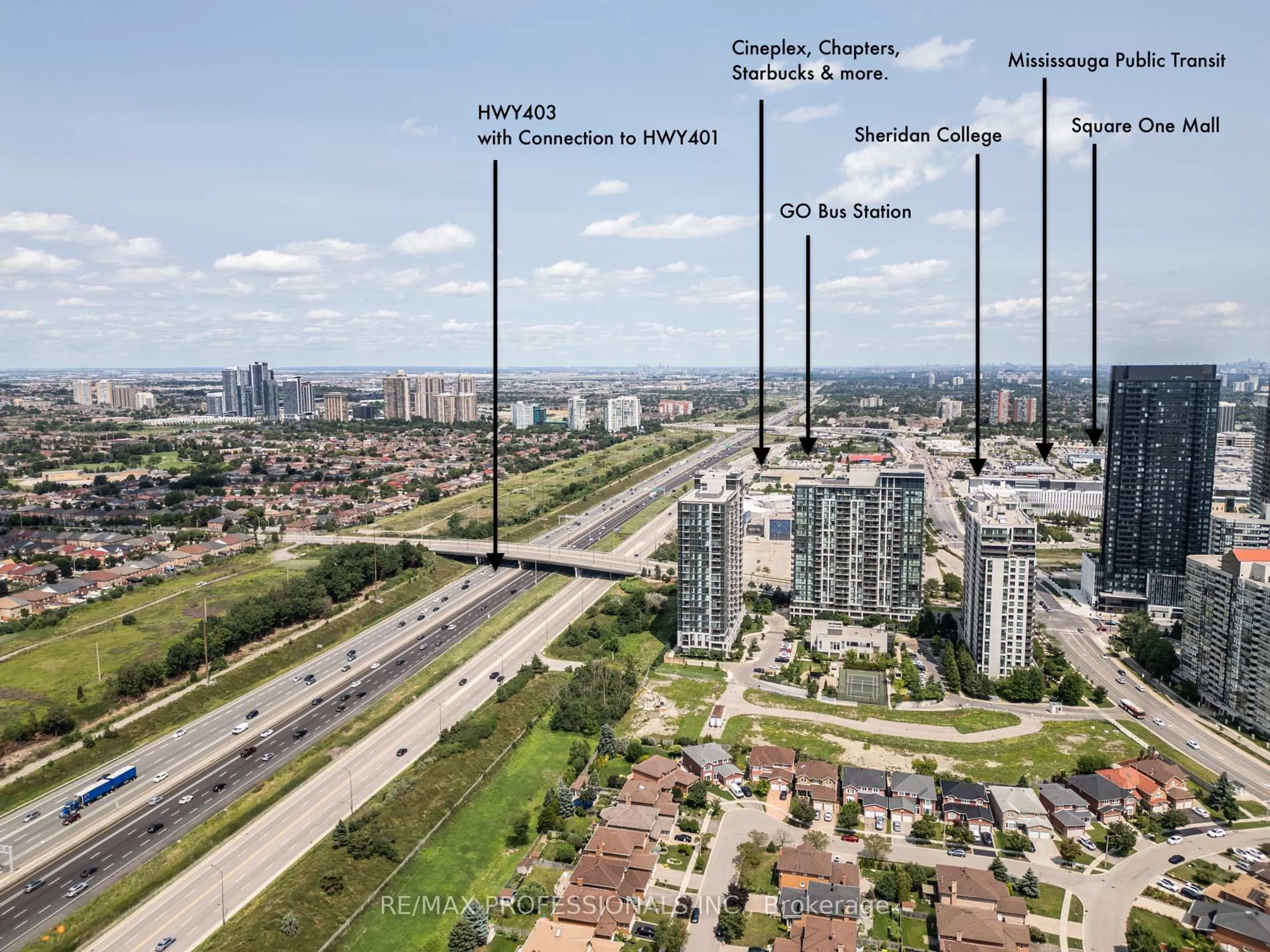 A pic from outside/outdoor area/front of a property/back of a property/a pic from drone, city buildings view from balcony for 339 Rathburn Rd #1511, Mississauga Ontario L5B 0C8