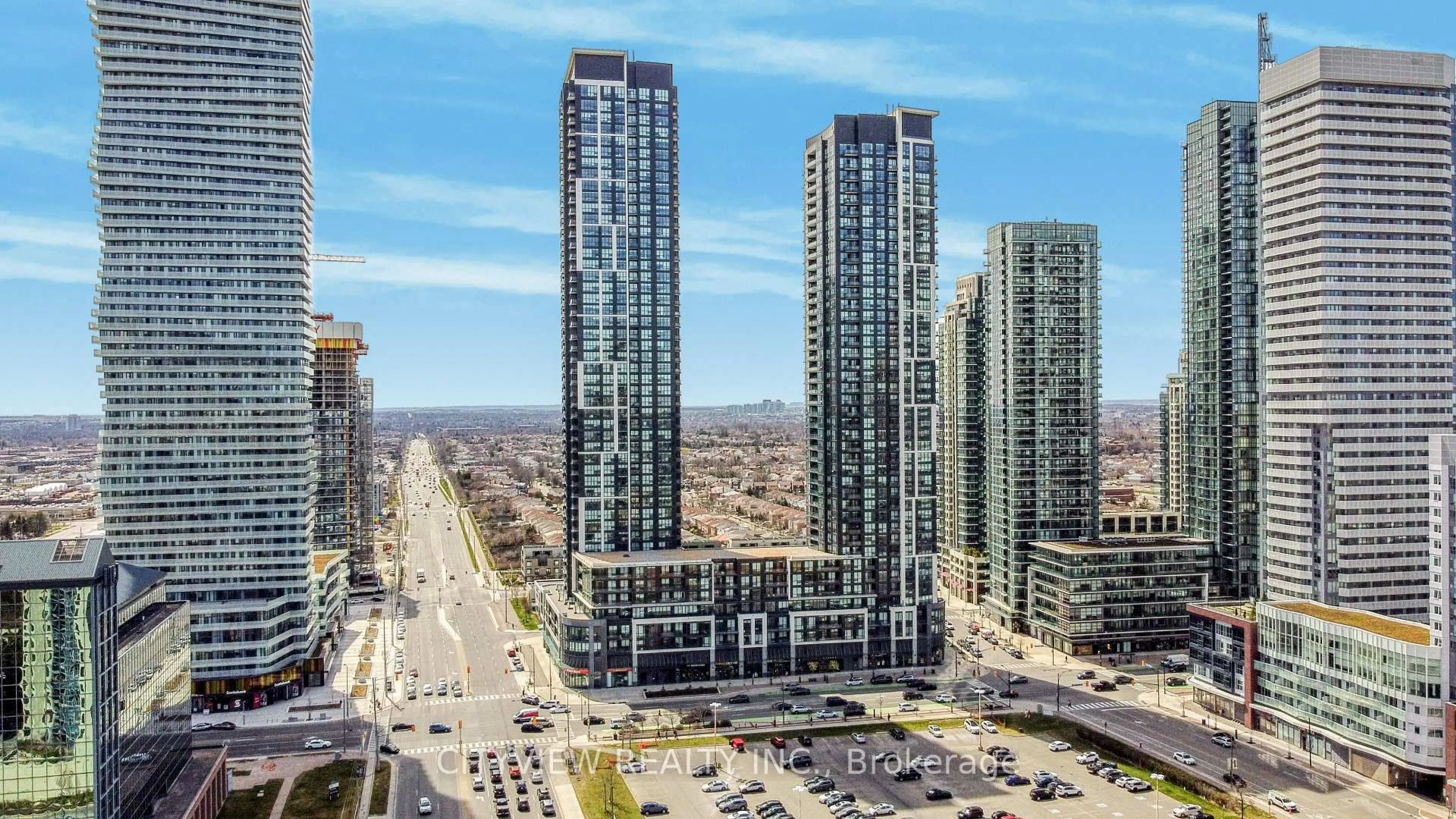 A pic from outside/outdoor area/front of a property/back of a property/a pic from drone, city buildings view from balcony for 510 Curran Pl #710, Mississauga Ontario L5B 0J8