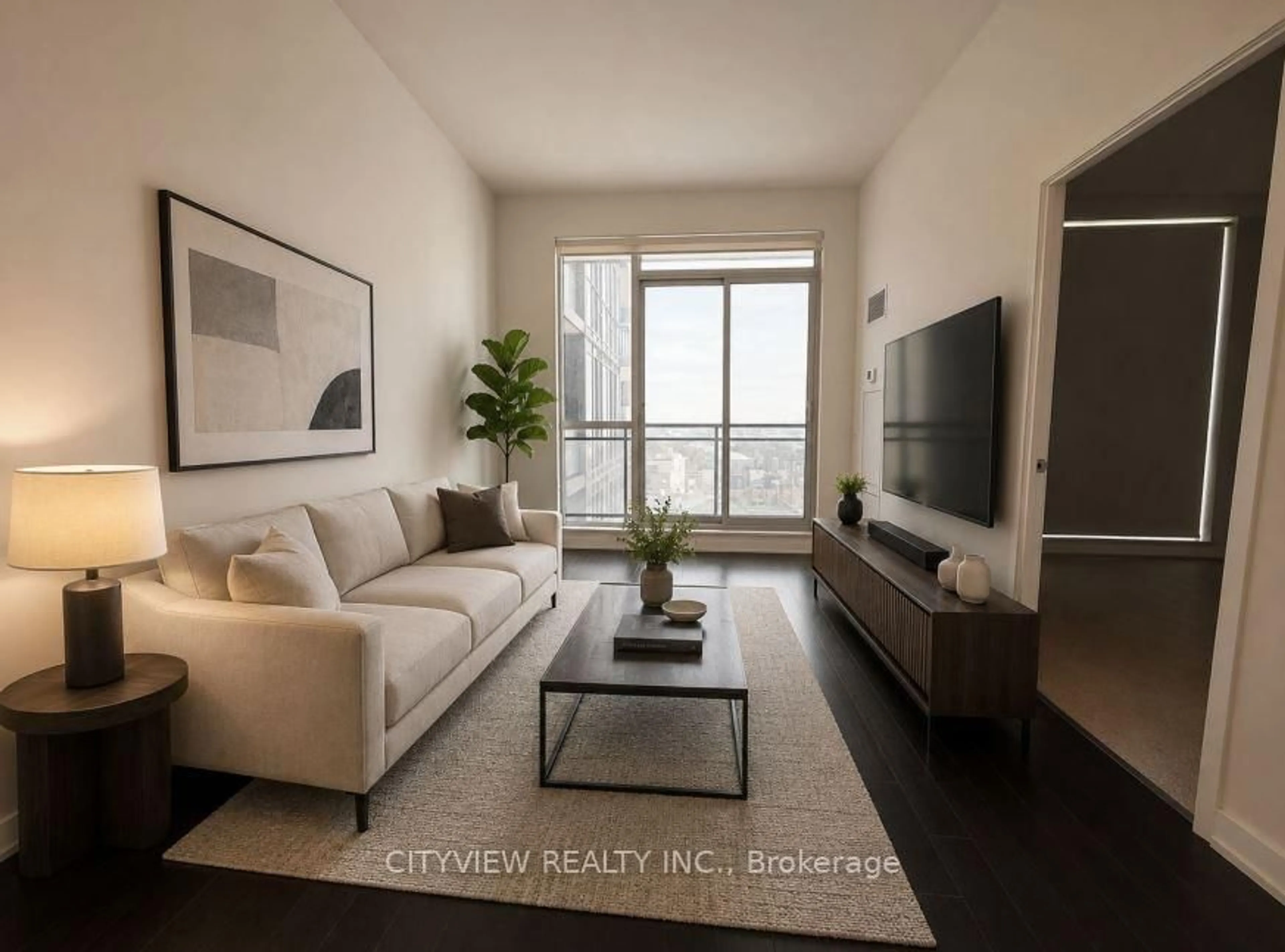 Living room with furniture, unknown for 4011 Brickstone Mews #606, Mississauga Ontario L5B 0J7