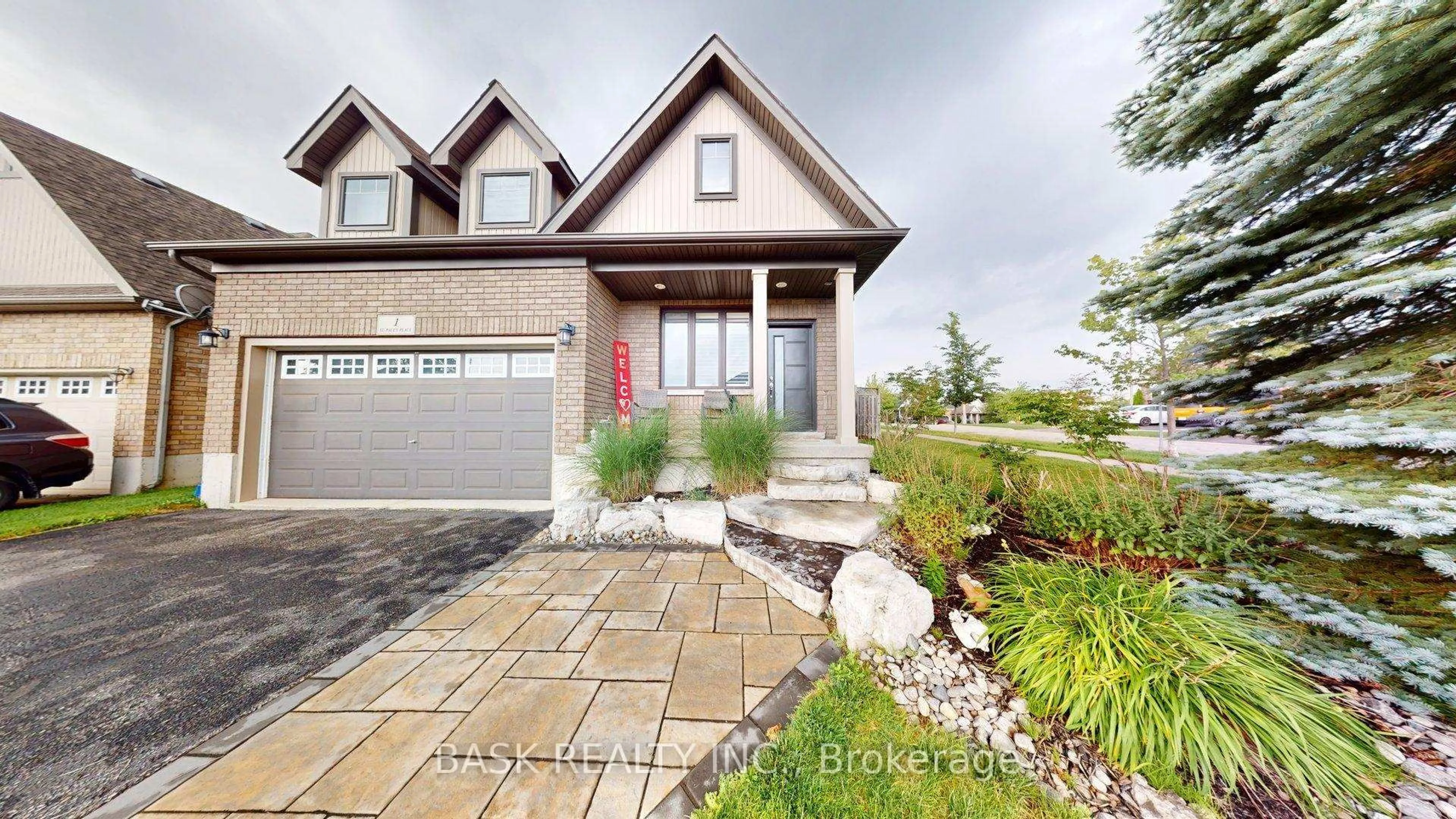 Home with brick exterior material, street for 1 St. Paul's Pl, Orangeville Ontario L9W 0A5