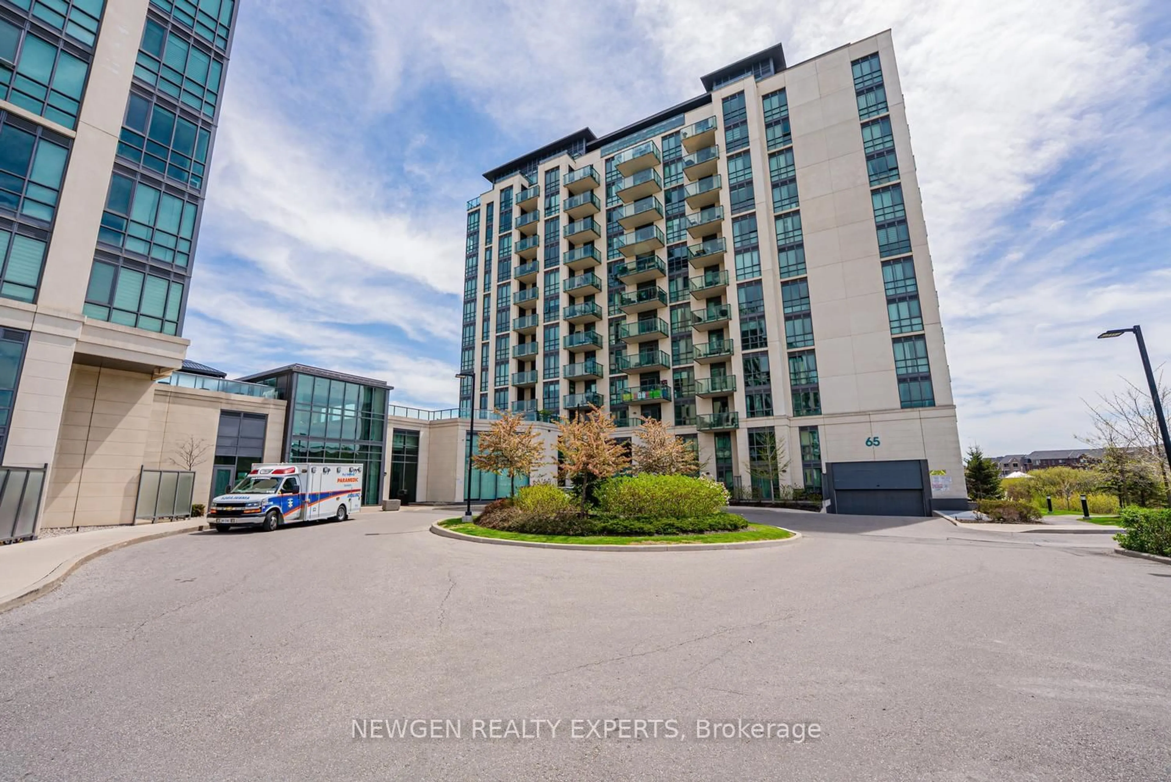 A pic from outside/outdoor area/front of a property/back of a property/a pic from drone, building for 65 Yorkland Blvd #808, Brampton Ontario L6P 4M5