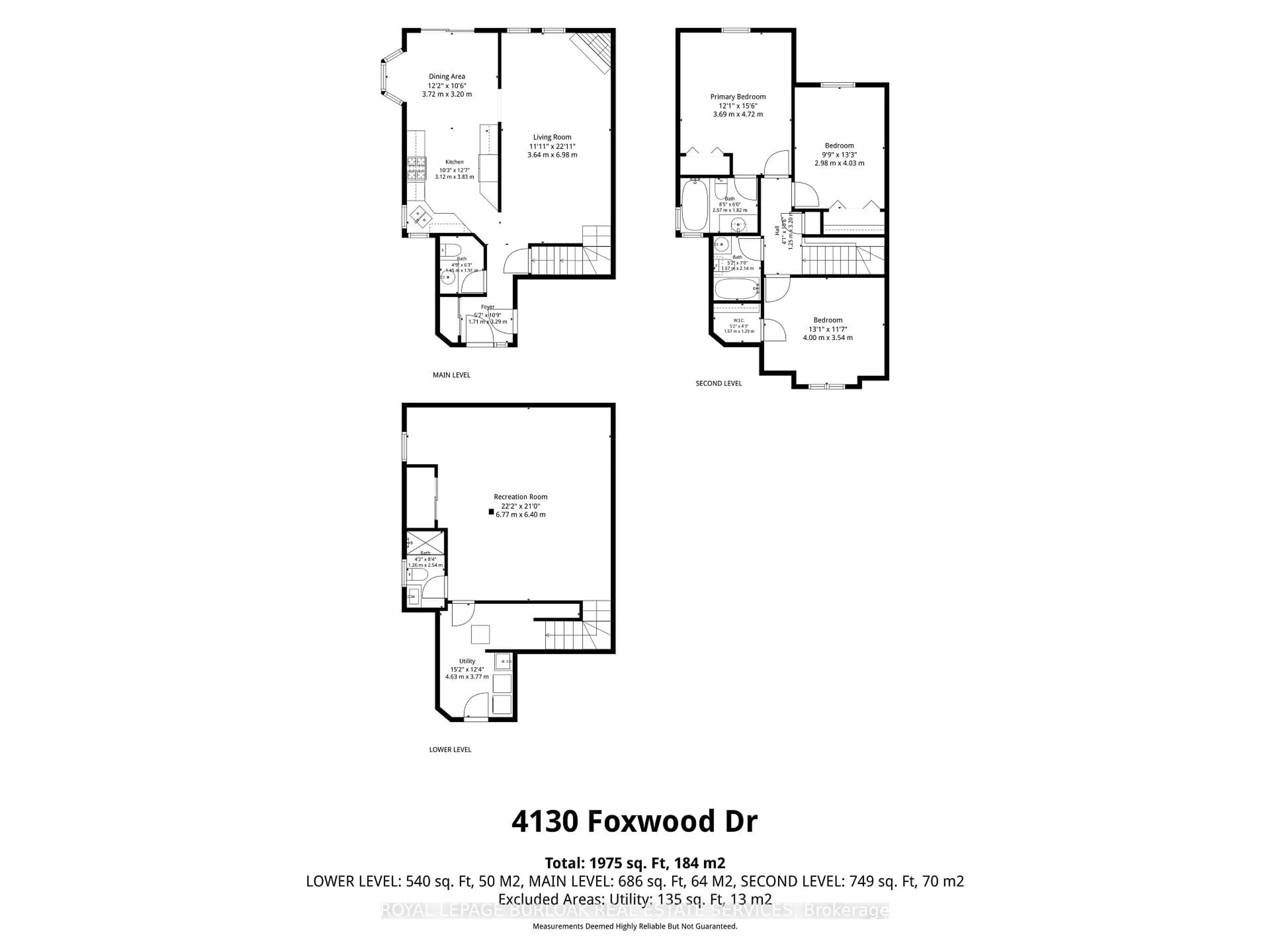 Floor plan for 4130 Foxwood Dr, Burlington Ontario L7M 4L3