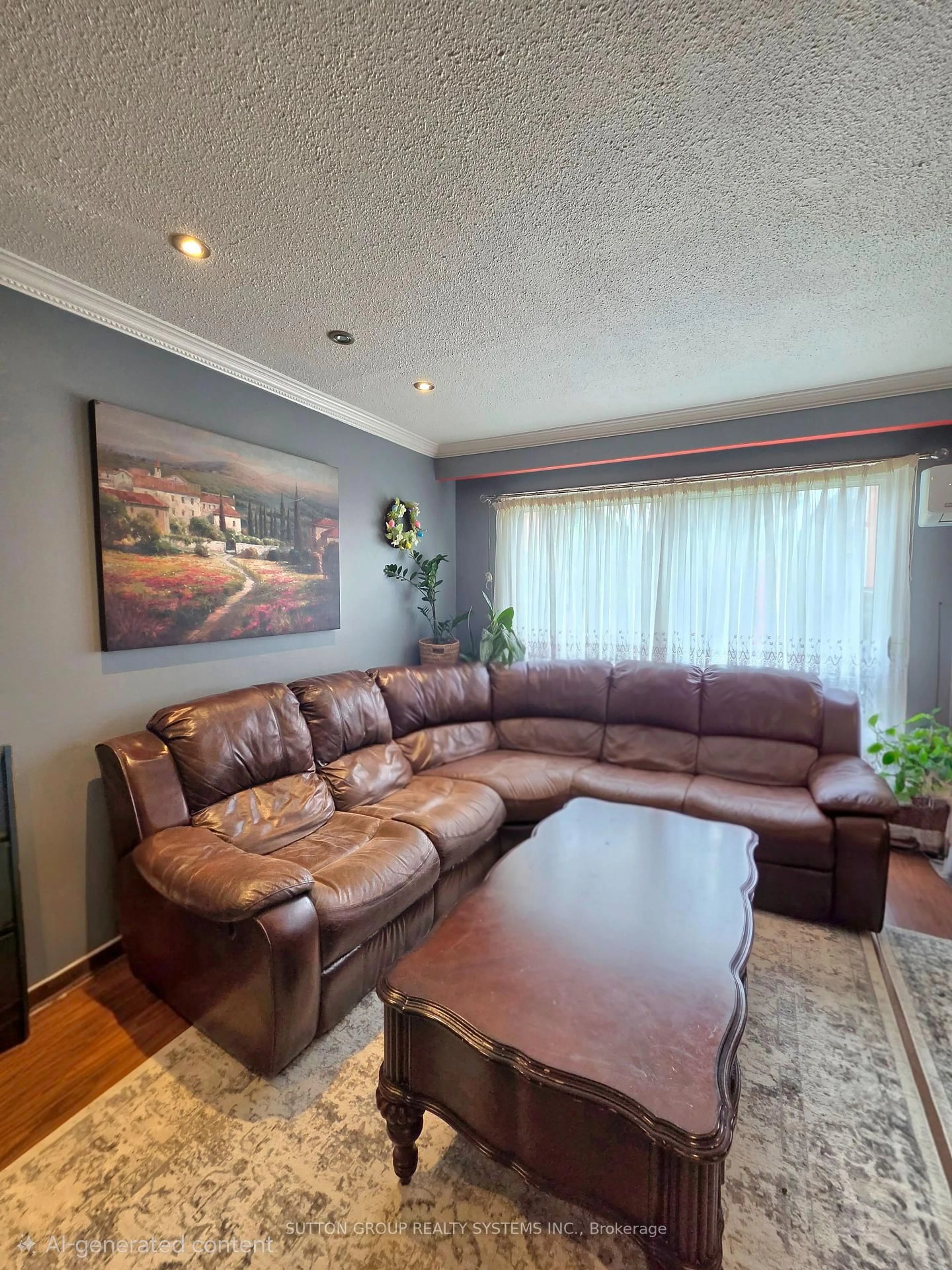 Living room with furniture, wood/laminate floor for 2380 Bromsgrove Rd #19, Mississauga Ontario L5J 4E6