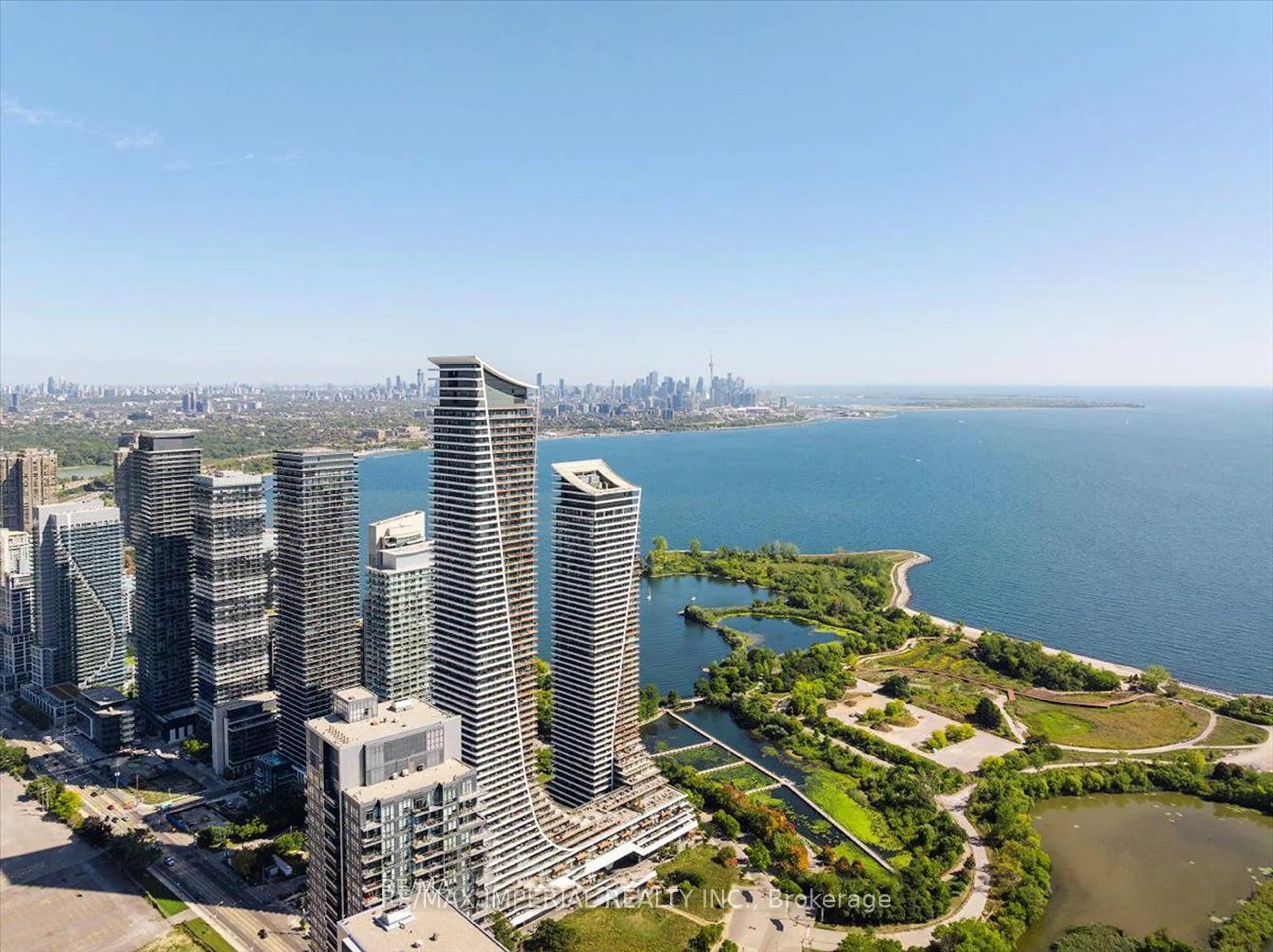 A pic from outside/outdoor area/front of a property/back of a property/a pic from drone, city buildings view from balcony for 20 Shore Breeze Dr #2007, Toronto Ontario M8V 0C7
