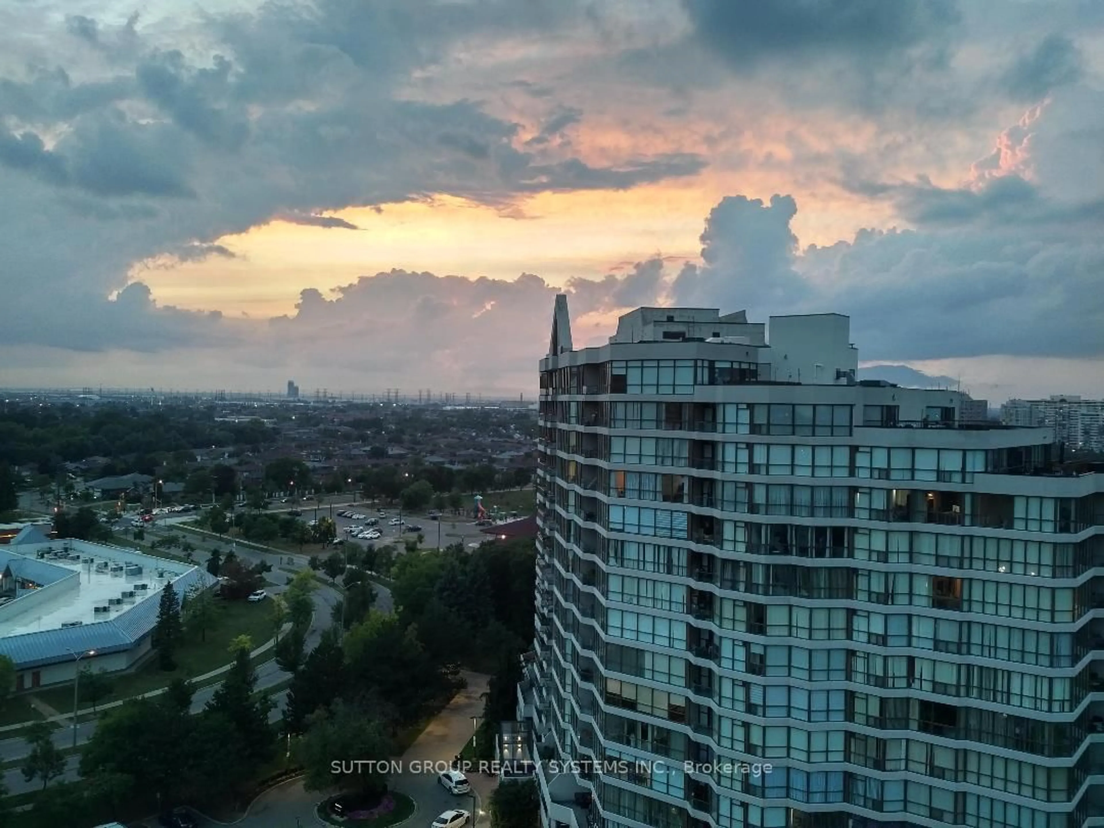 A pic from outside/outdoor area/front of a property/back of a property/a pic from drone, city buildings view from balcony for 3 Rowntree Rd #1610, Toronto Ontario M9V 5G8