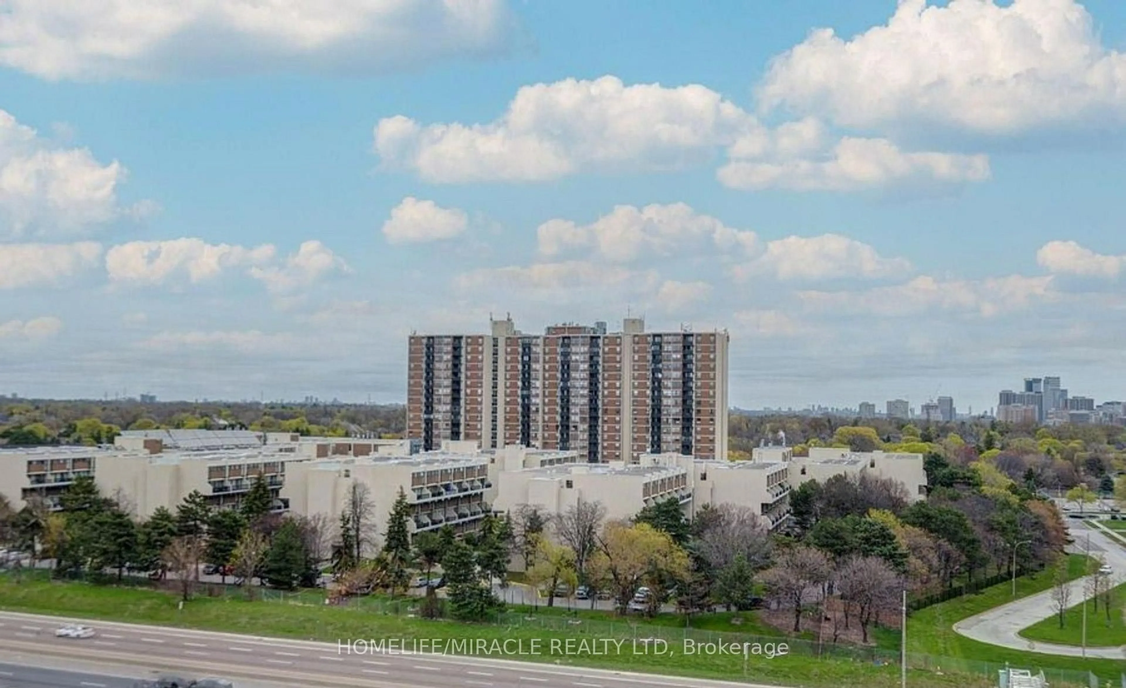 A pic from outside/outdoor area/front of a property/back of a property/a pic from drone, city buildings view from balcony for 2 Eva Rd #824, Toronto Ontario M9C 0A9
