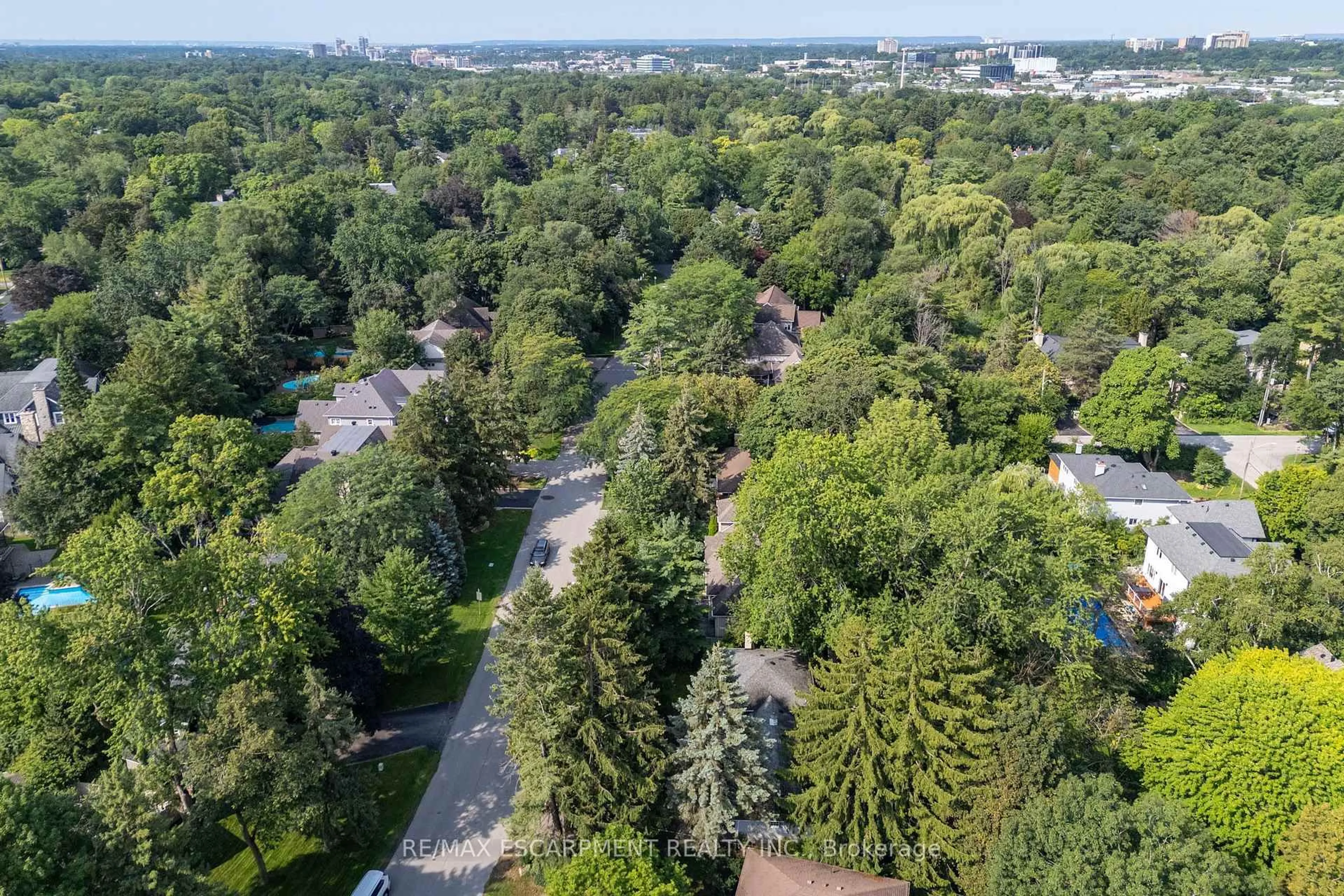 A pic from outside/outdoor area/front of a property/back of a property/a pic from drone, forest/trees view for 401 Cairncroft Rd, Oakville Ontario L6J 4M8
