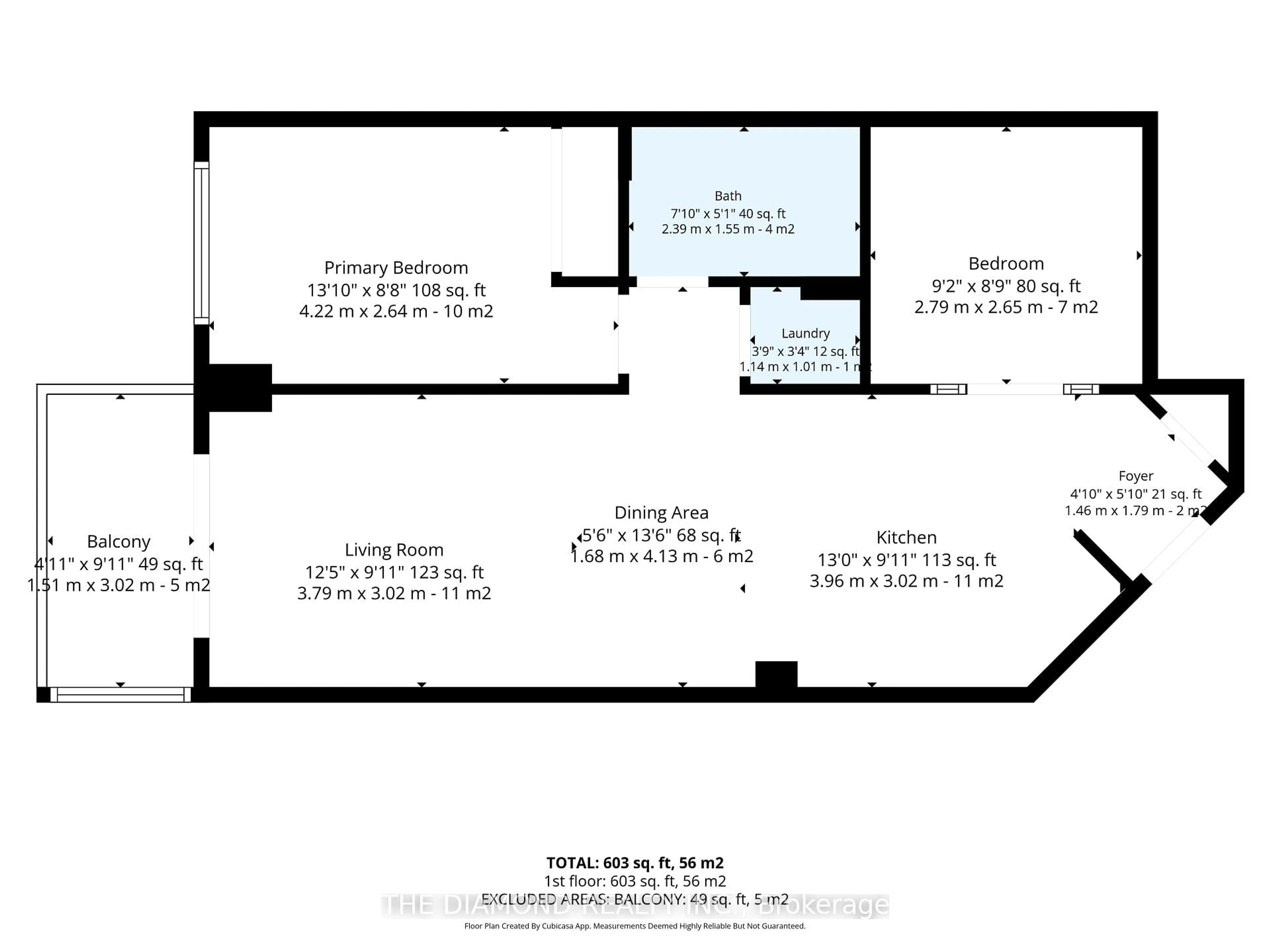 Floor plan for 90 ABSOLUTE Ave #1505, Mississauga Ontario L4Z 0A3