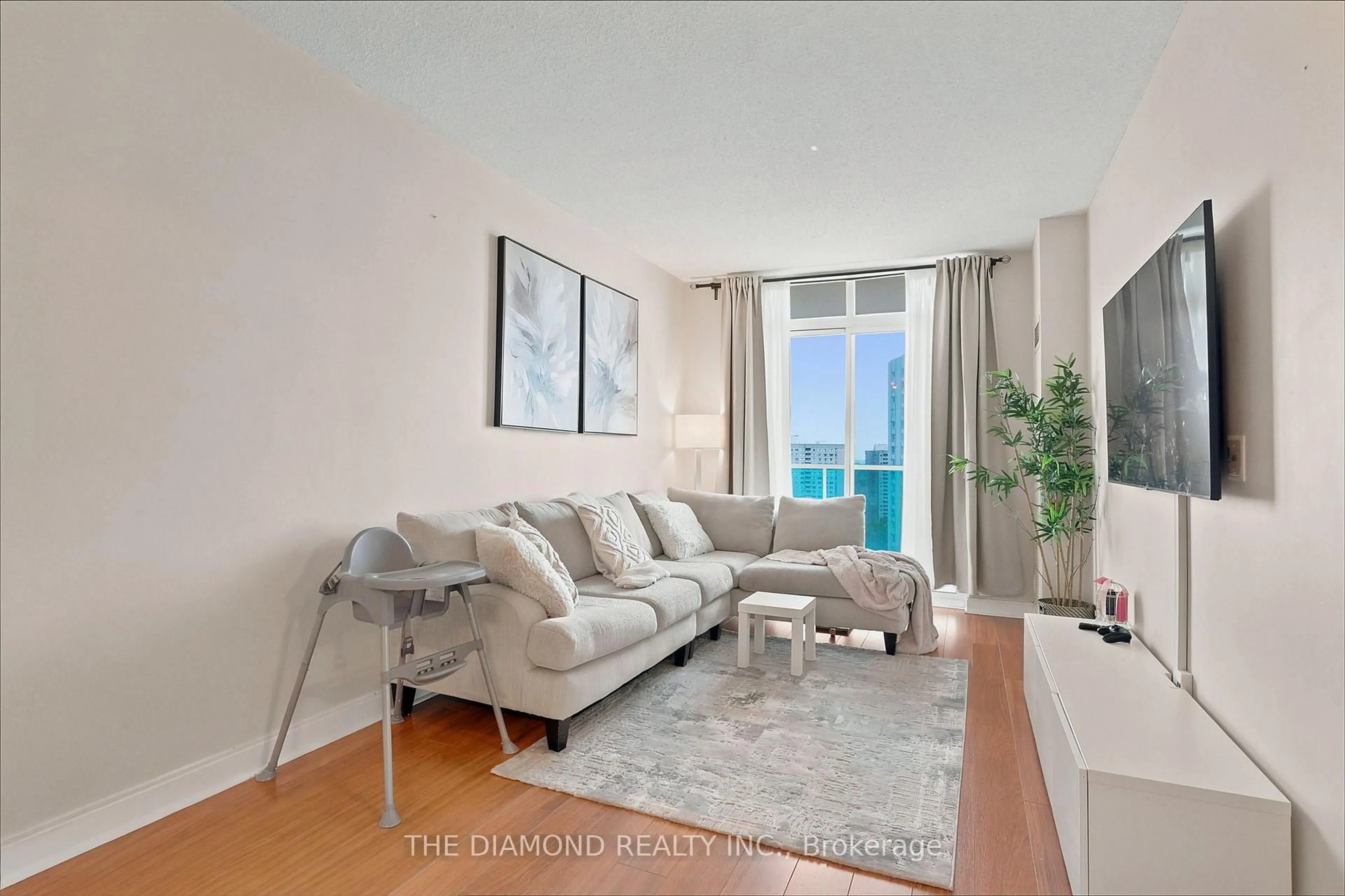 Living room with furniture, unknown for 90 ABSOLUTE Ave #1505, Mississauga Ontario L4Z 0A3