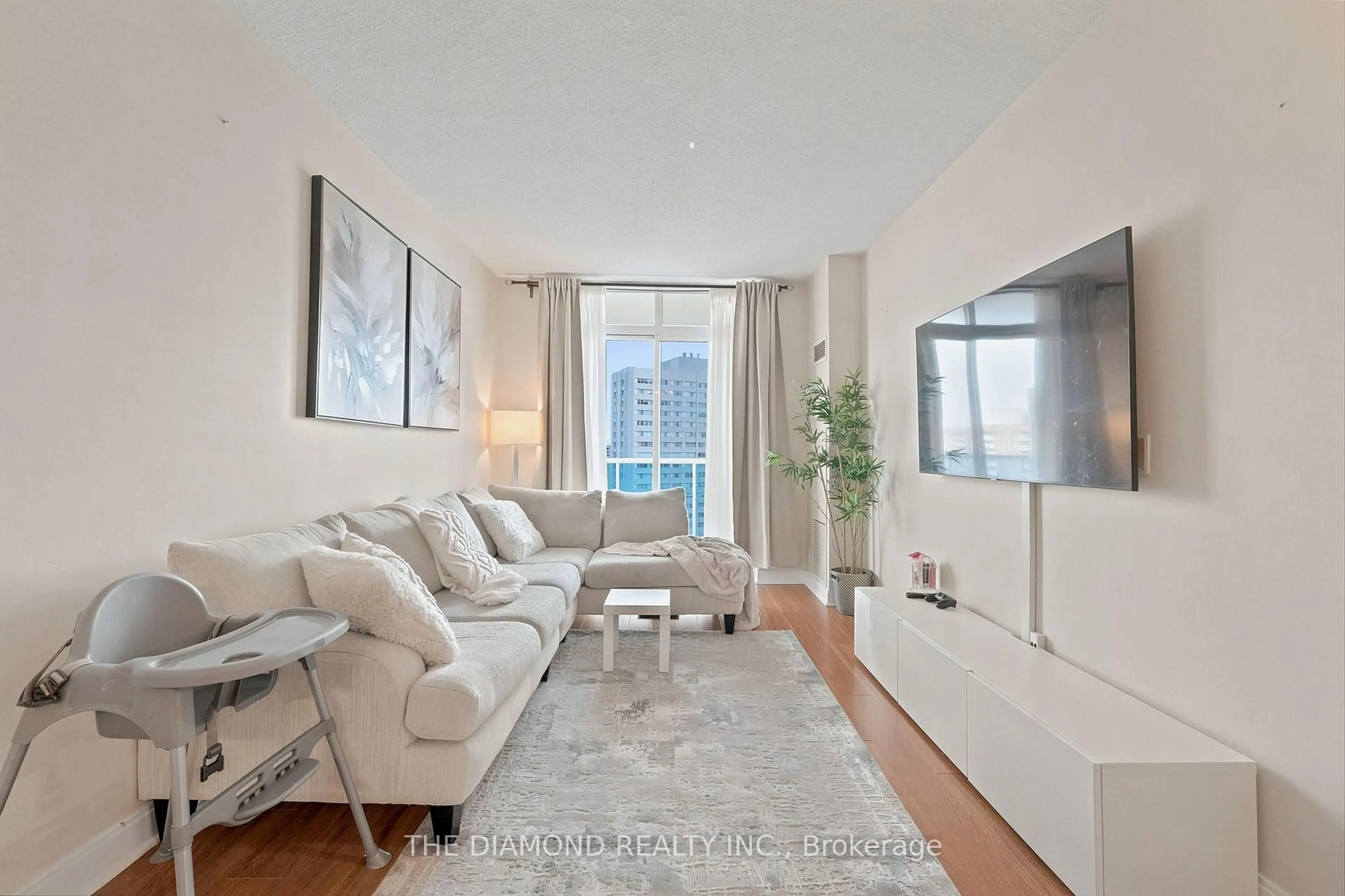 Living room with furniture, unknown for 90 ABSOLUTE Ave #1505, Mississauga Ontario L4Z 0A3