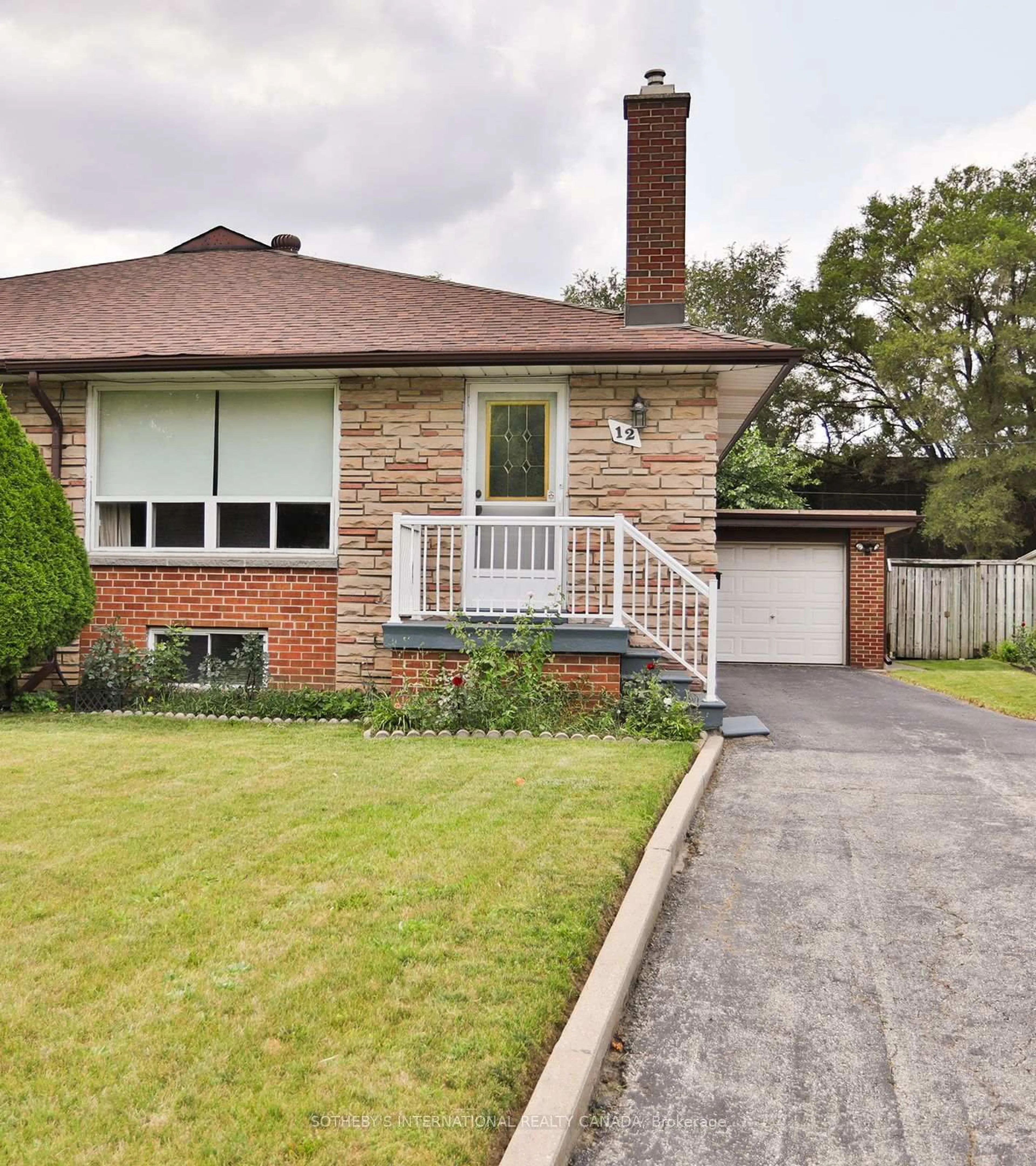 Home with brick exterior material, street for 12 Waterbury Dr, Toronto Ontario M9R 3X6