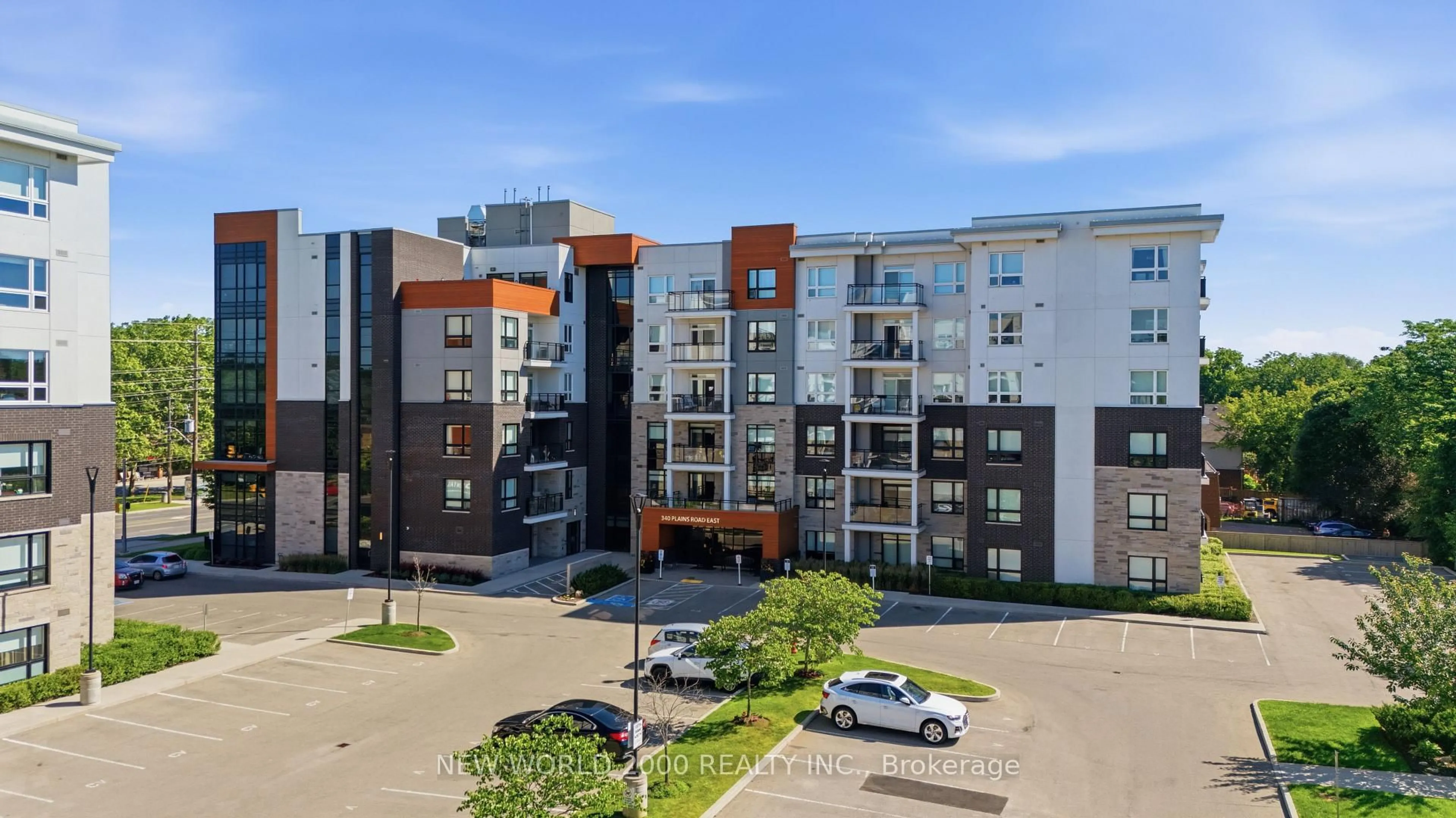 A pic from outside/outdoor area/front of a property/back of a property/a pic from drone, city buildings view from balcony for 340 Plains Rd #304, Burlington Ontario L7T 0C2