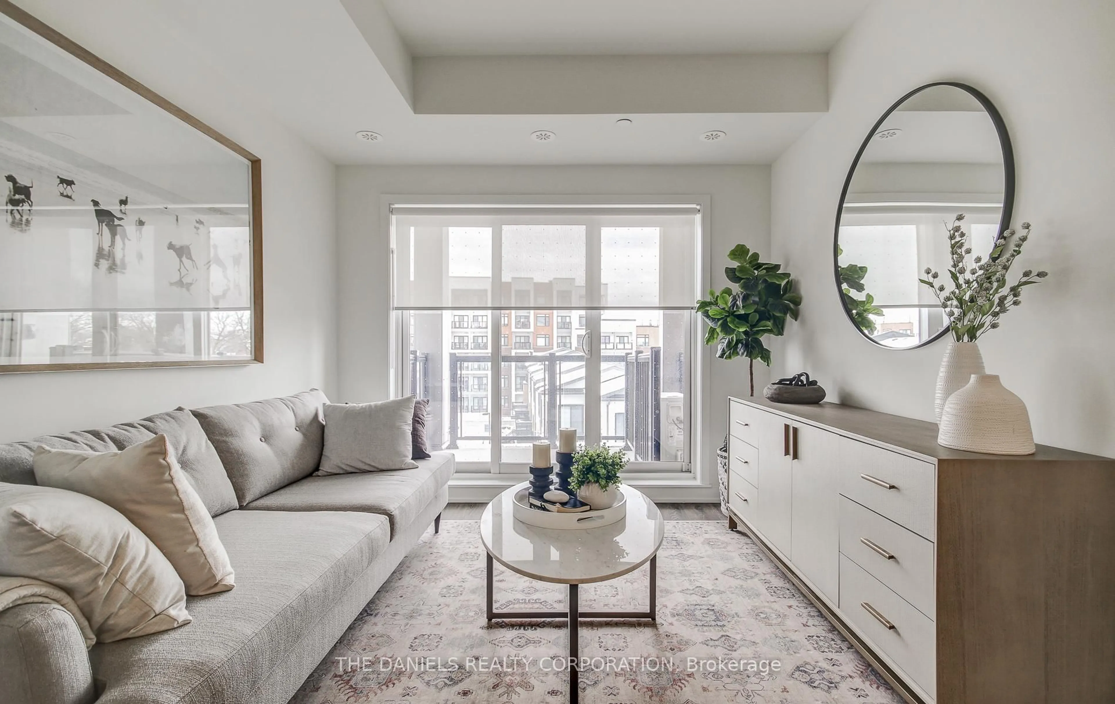 Living room with furniture, unknown for 165 Canon Jackson Dr #211, Toronto Ontario M6M 0C4