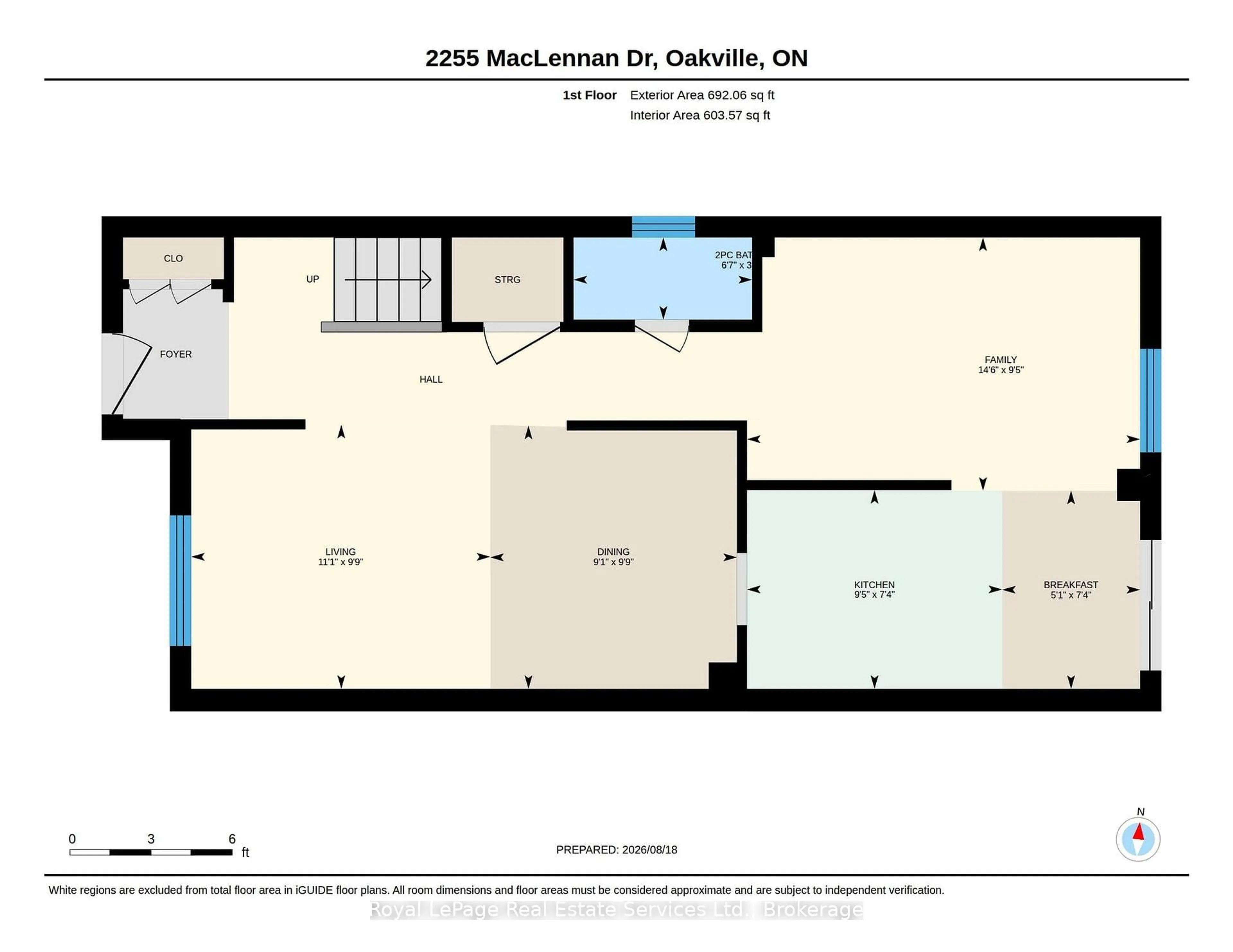 Floor plan for 2255 MacLennan Dr, Oakville Ontario L6H 5K4