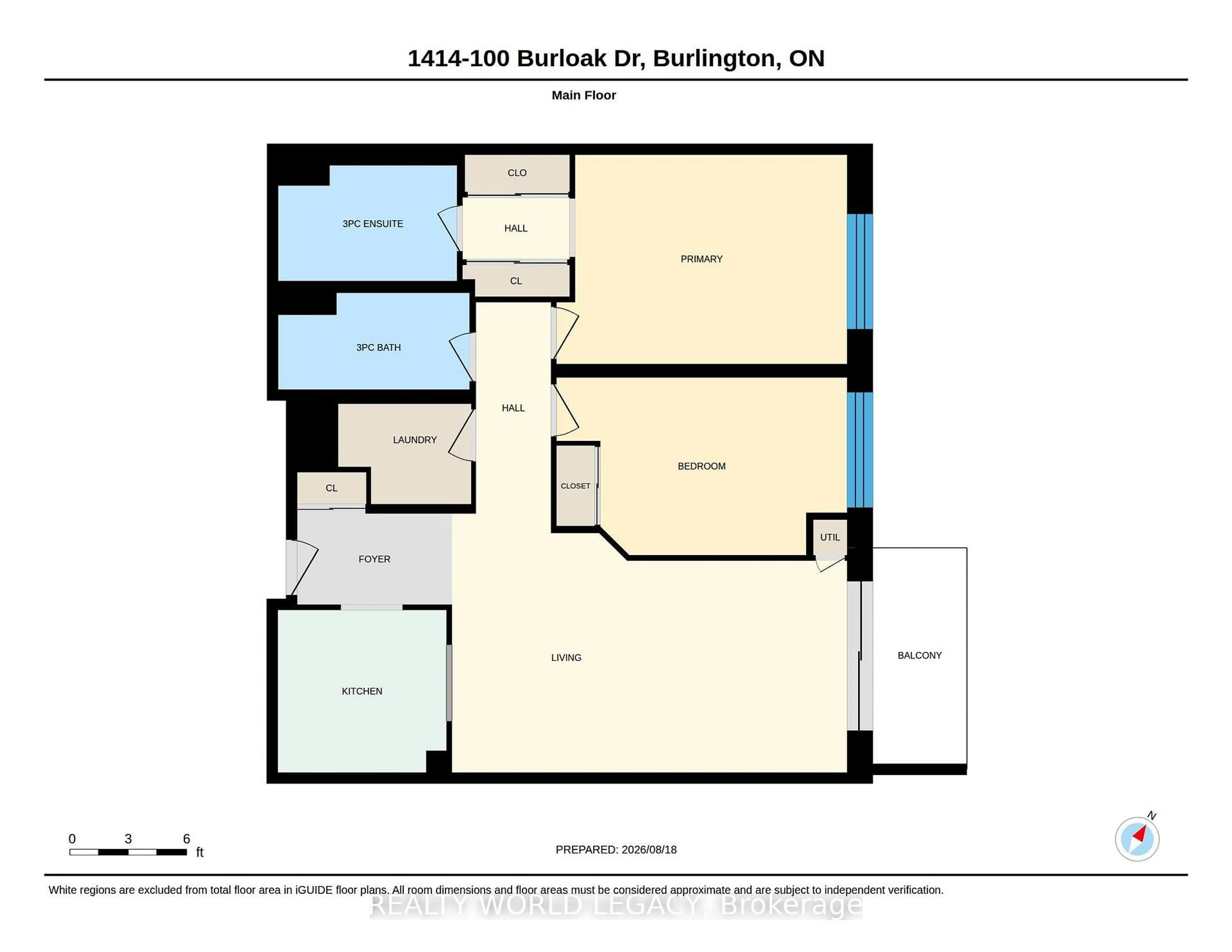 Floor plan for 100 Burloak Dr #1414, Burlington Ontario L7L 6P6