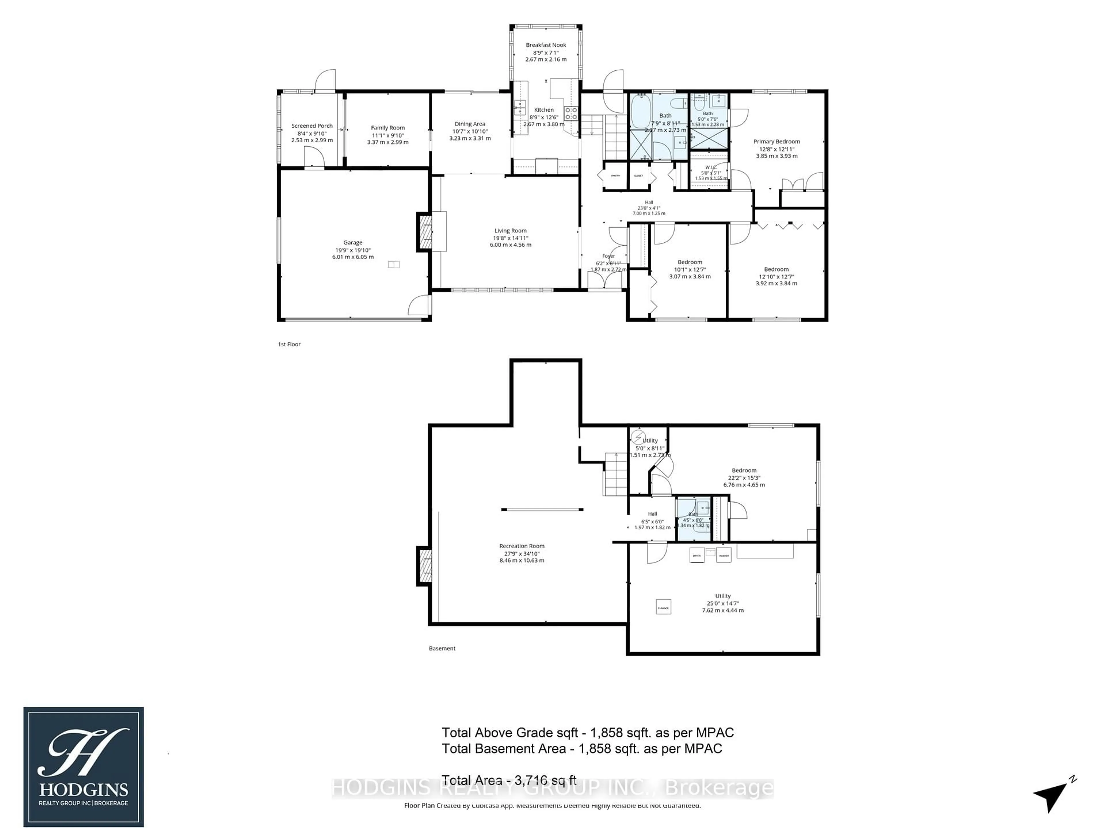 Floor plan for 1837 Will Scarlett Dr, Mississauga Ontario L5K 1J6