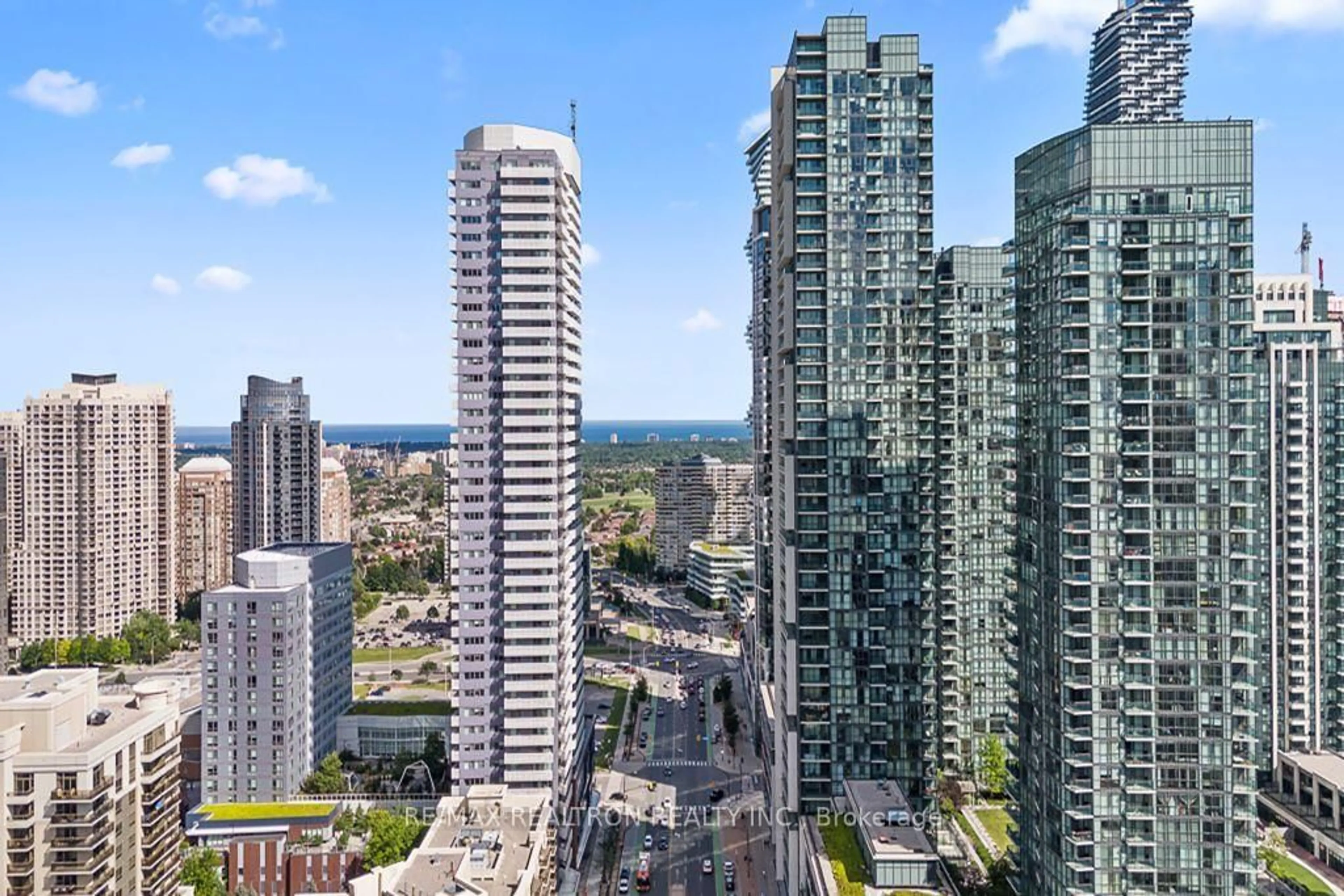 A pic from outside/outdoor area/front of a property/back of a property/a pic from drone, city buildings view from balcony for 4070 Confederation Pkwy #506, Mississauga Ontario L5B 0E9