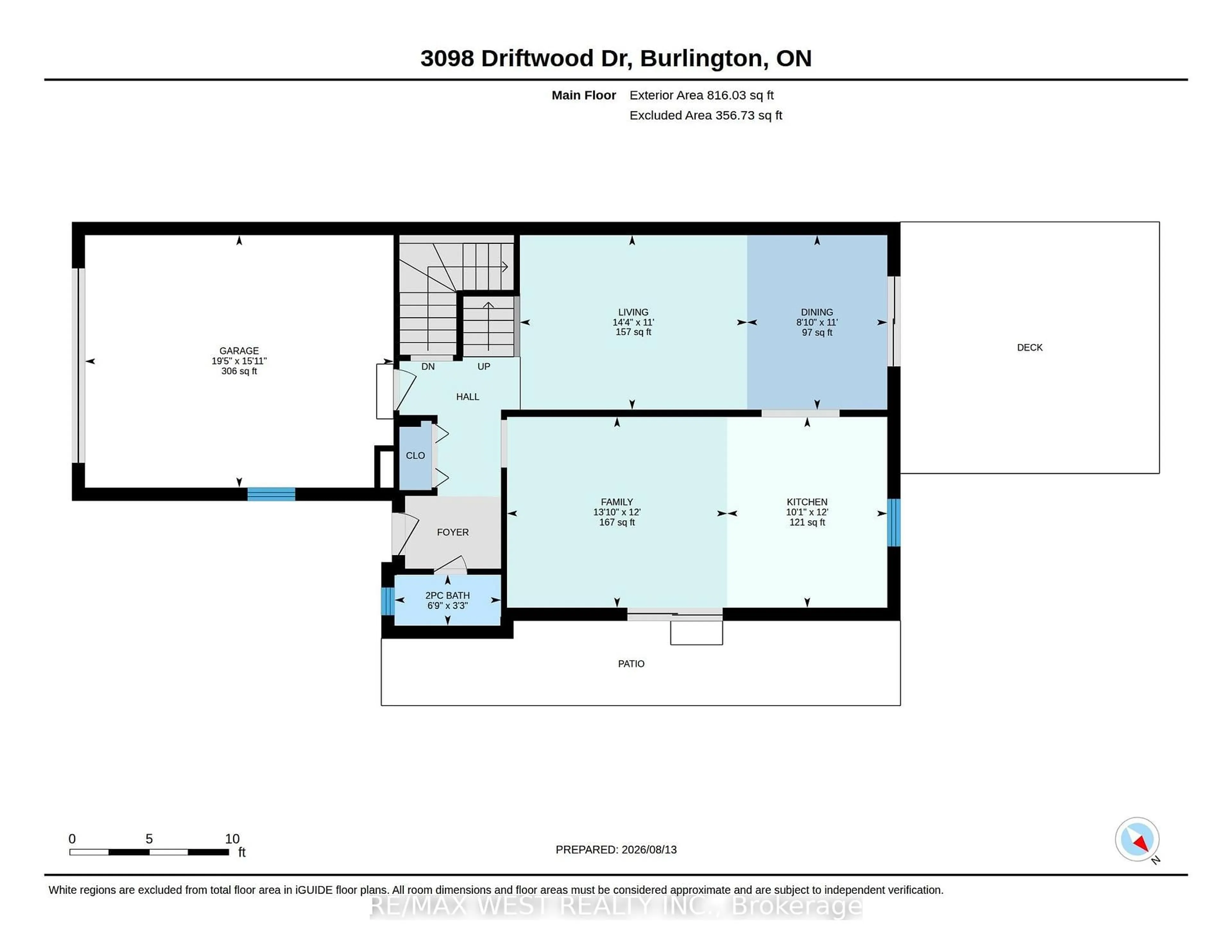 Floor plan for 3098 Driftwood Dr, Burlington Ontario L7M 1X6