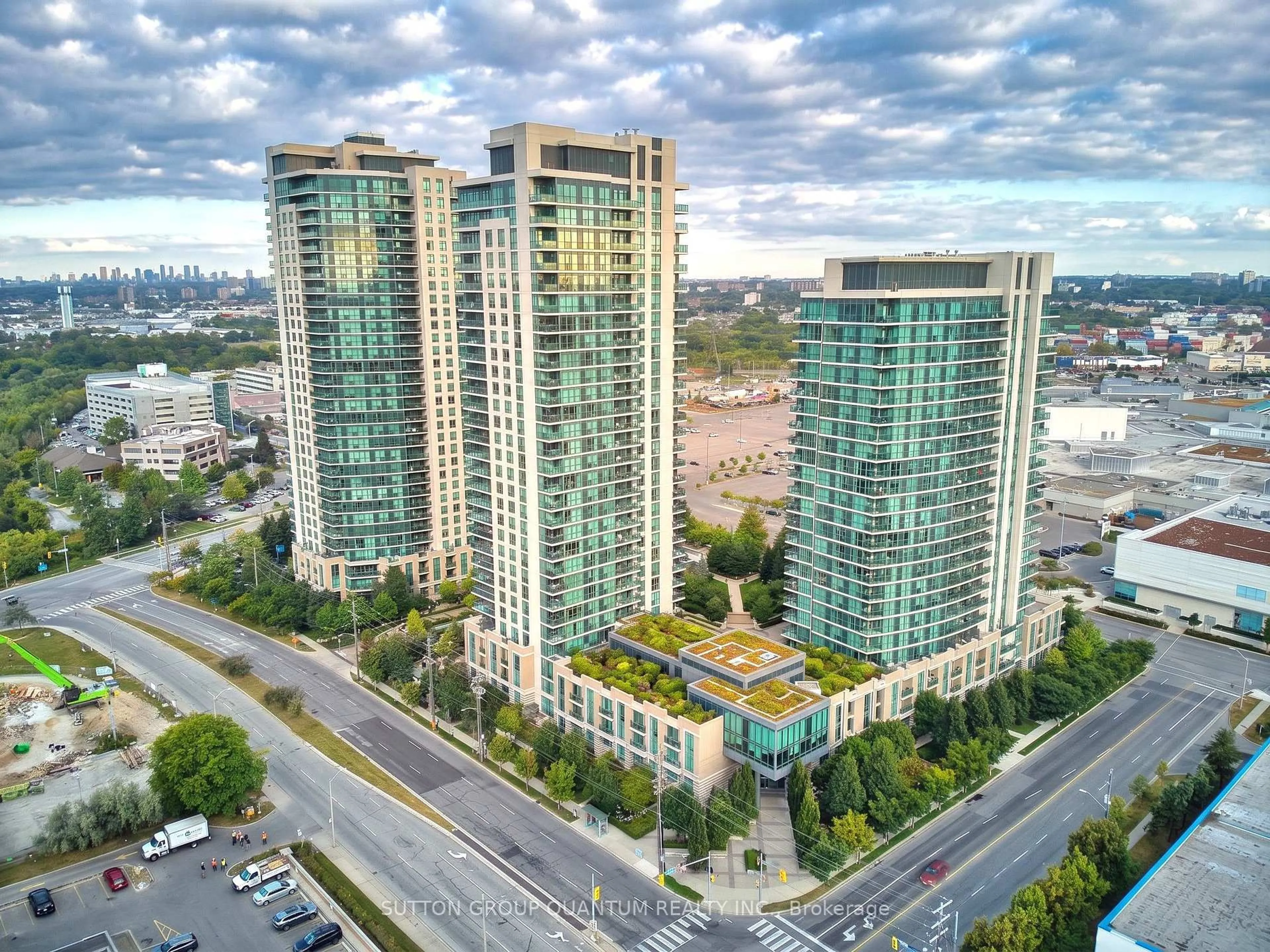 A pic from outside/outdoor area/front of a property/back of a property/a pic from drone, city buildings view from balcony for 205 Sherway Gardens Rd #1412, Toronto Ontario M9C 0A5
