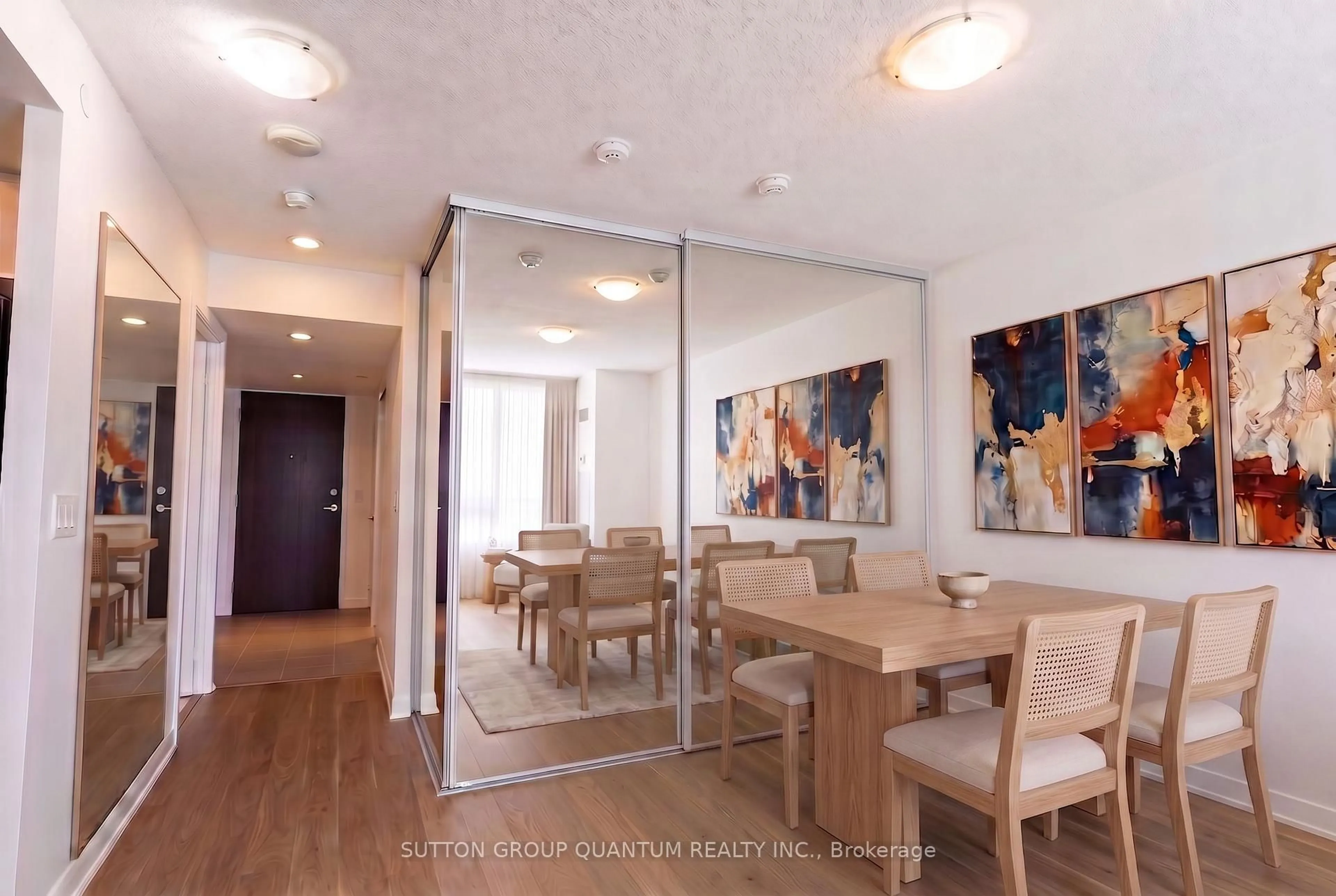 Dining room, wood/laminate floor for 205 Sherway Gardens Rd #1412, Toronto Ontario M9C 0A5