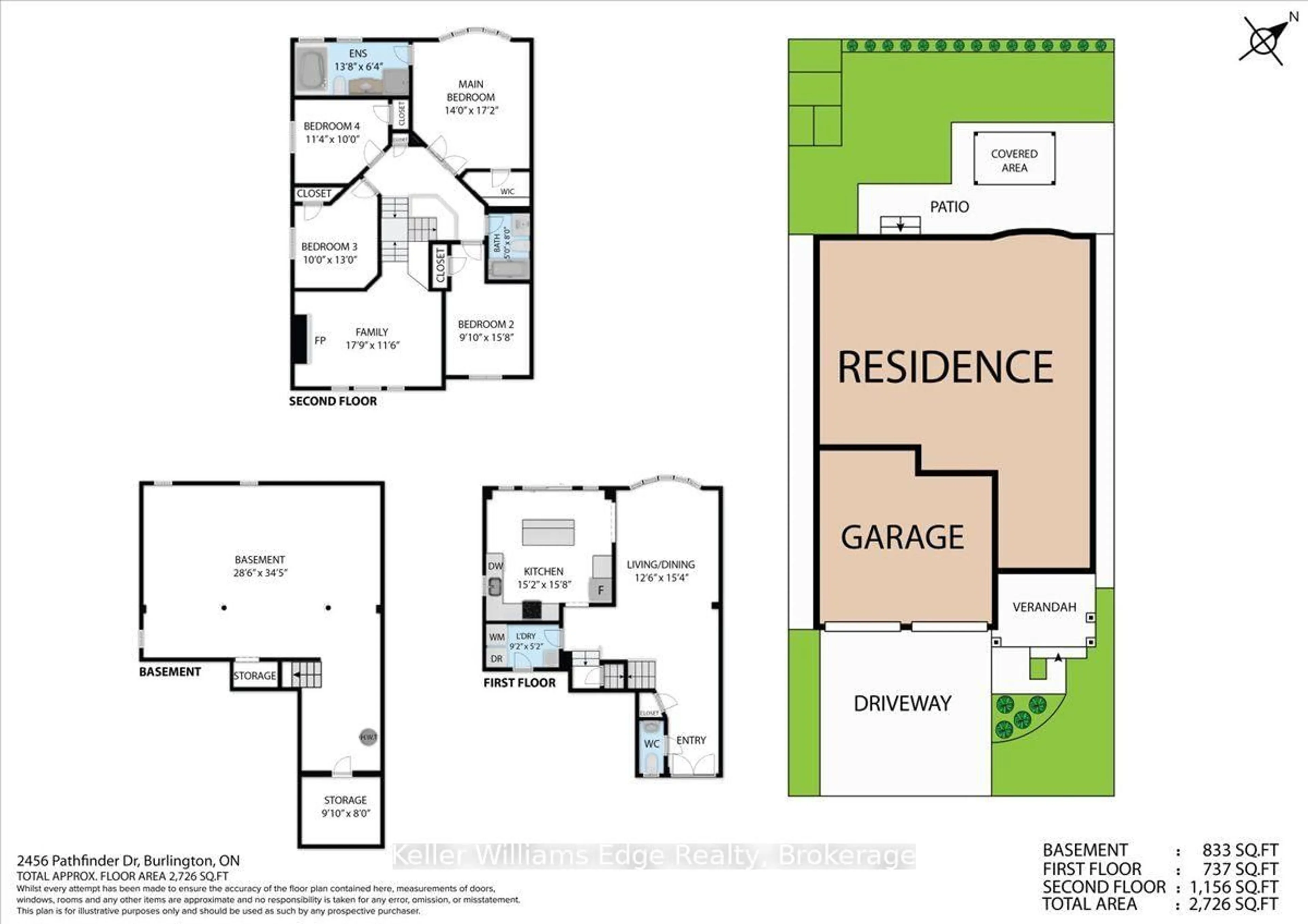 Floor plan for 2456 Pathfinder Dr, Burlington Ontario L7L 7M3