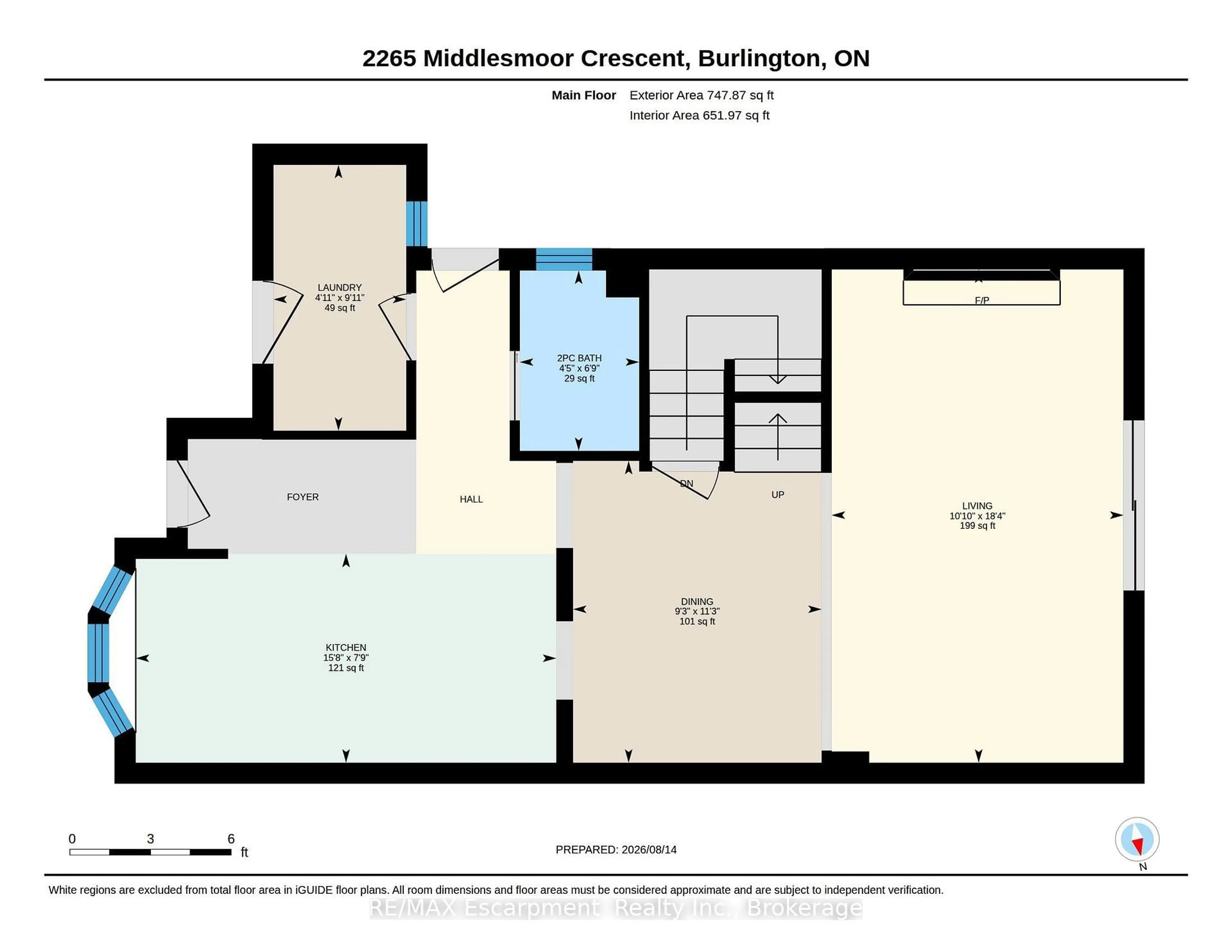 Floor plan for 2265 Middlesmoor Cres, Burlington Ontario L7P 3X2